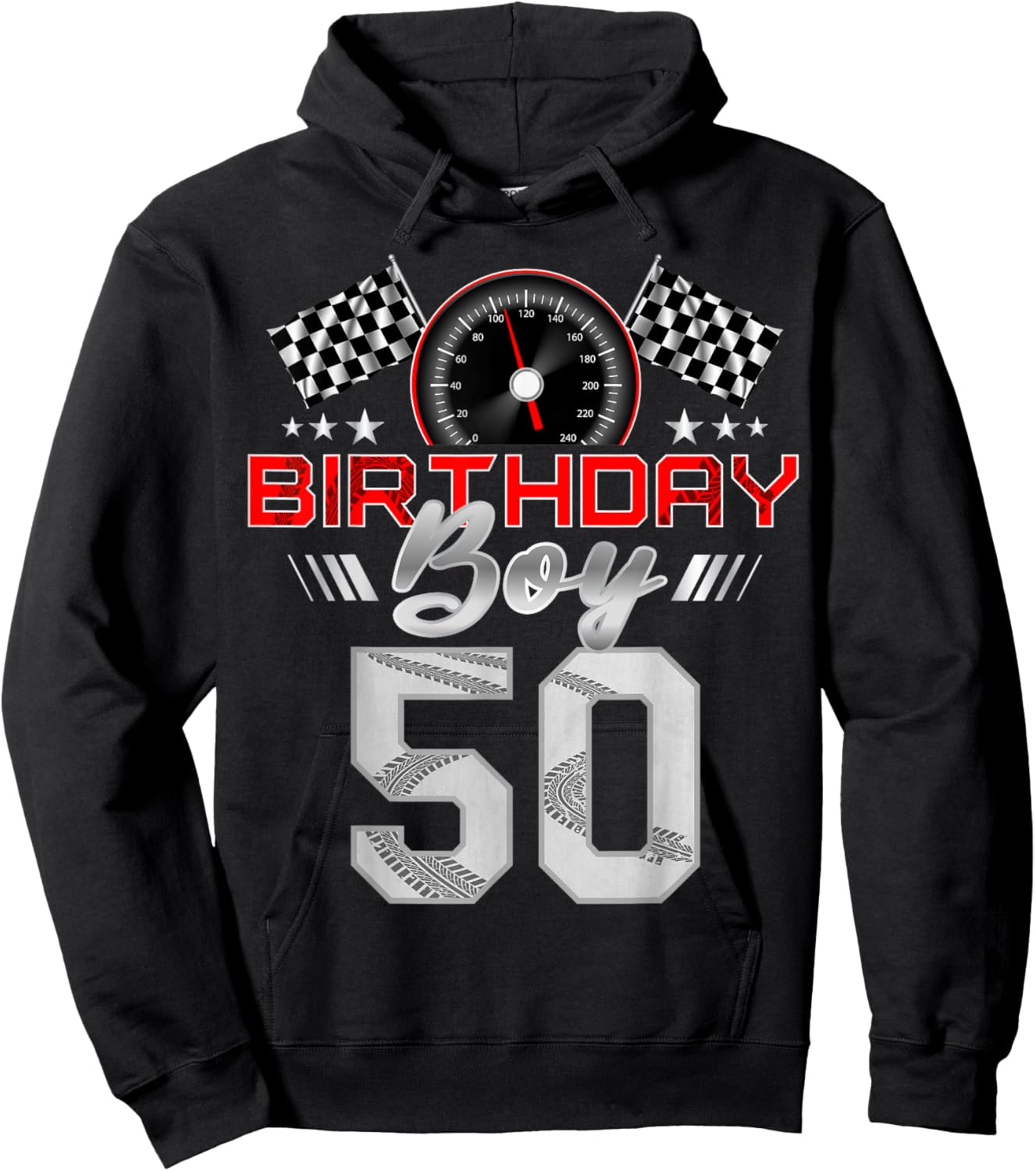 Racing Car 50th Birthday Boy Race Car 50 Year Old B-Day Hoodie - Hoodie | Black
