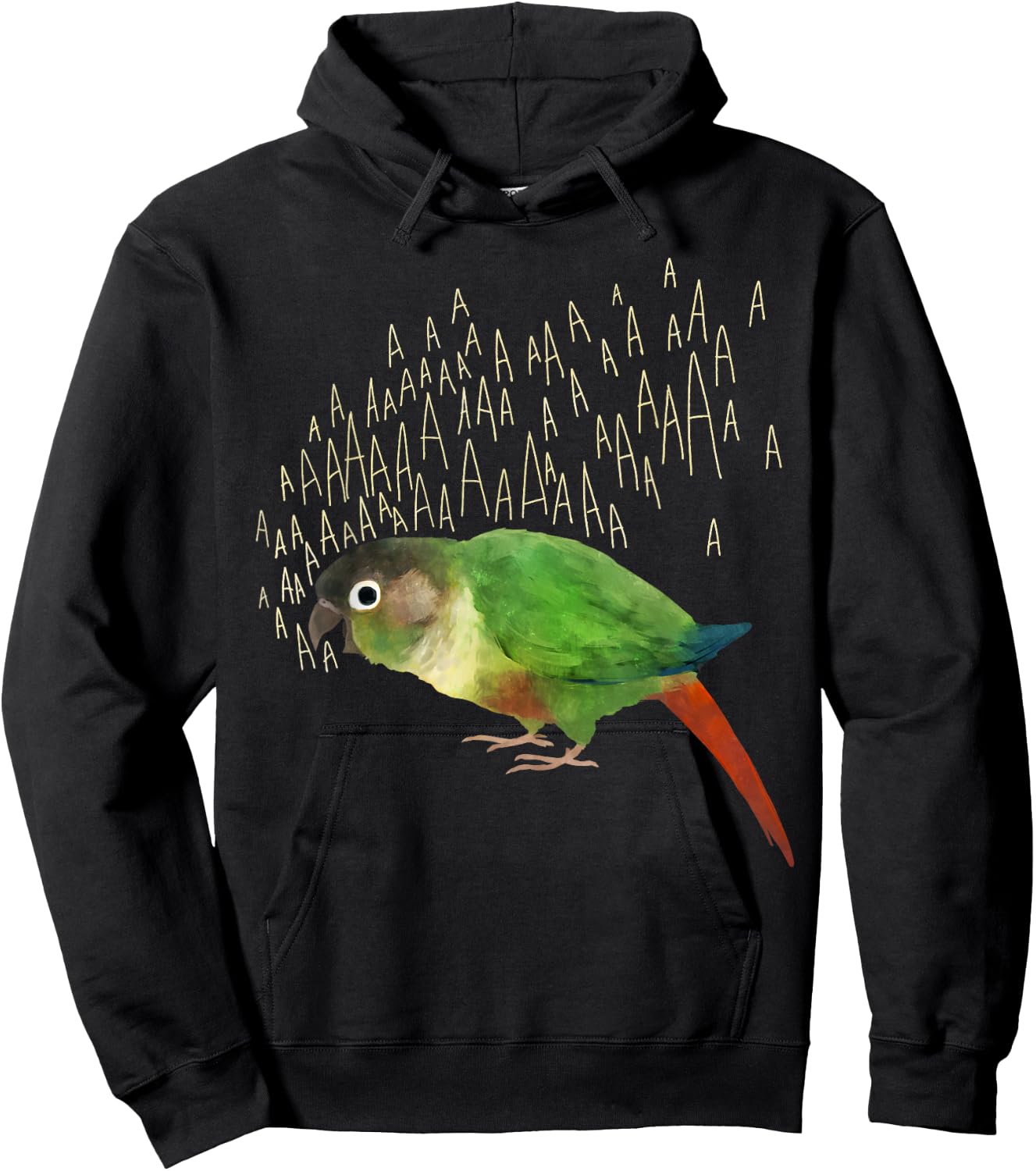 Screaming Green Cheek Conure Hoodie - Hoodie | Black