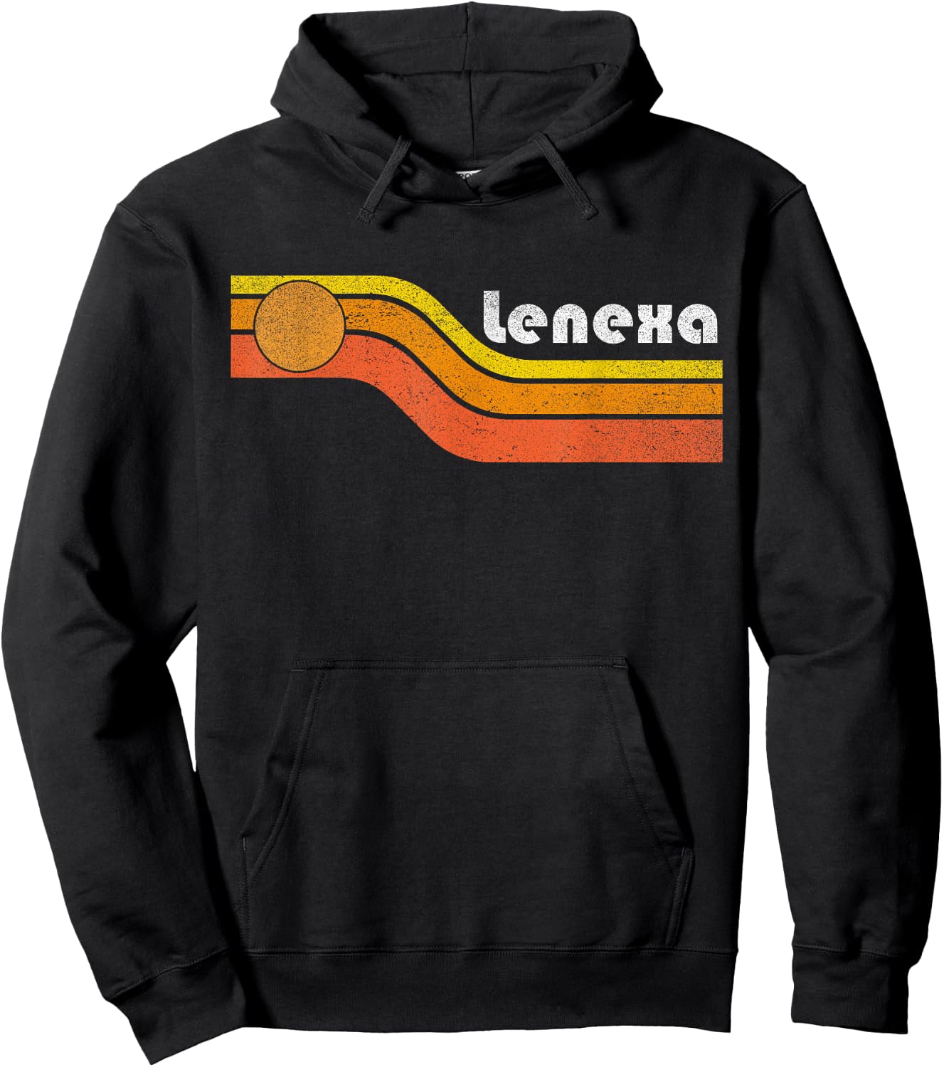 Lenexa - Vintage Men Women 70s 80s Graphic Cool Retro Hoodie - Hoodie | Black