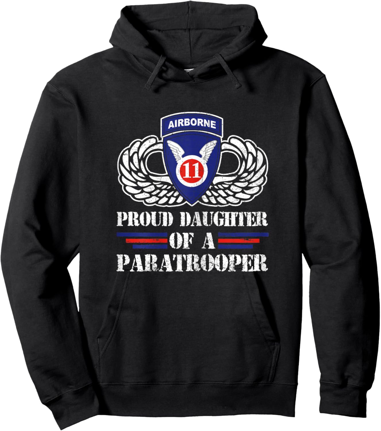 Proud Daughter Of 11th Airborne Division Veteran Paratrooper Hoodie - Hoodie | Black