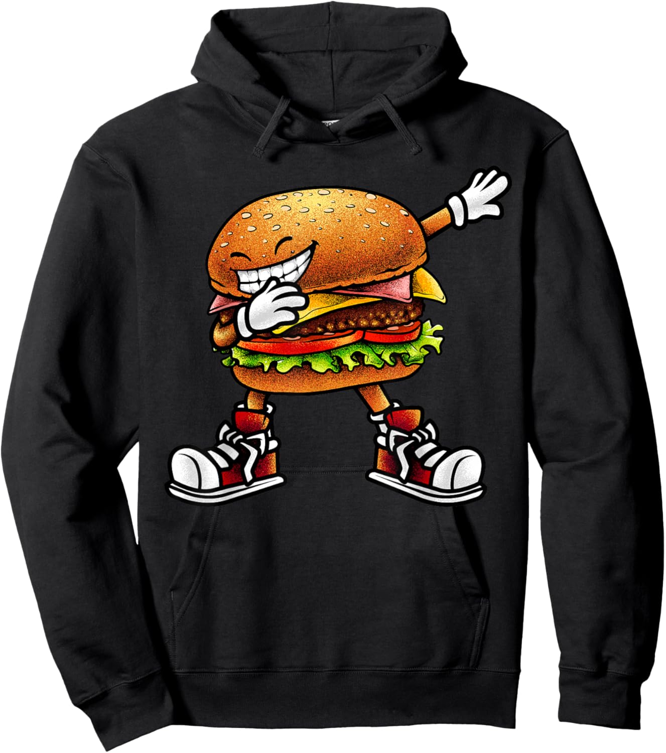 Funny Hamburger Women Kids Cheeseburger Fast Food Hoodie - Hoodie | Black