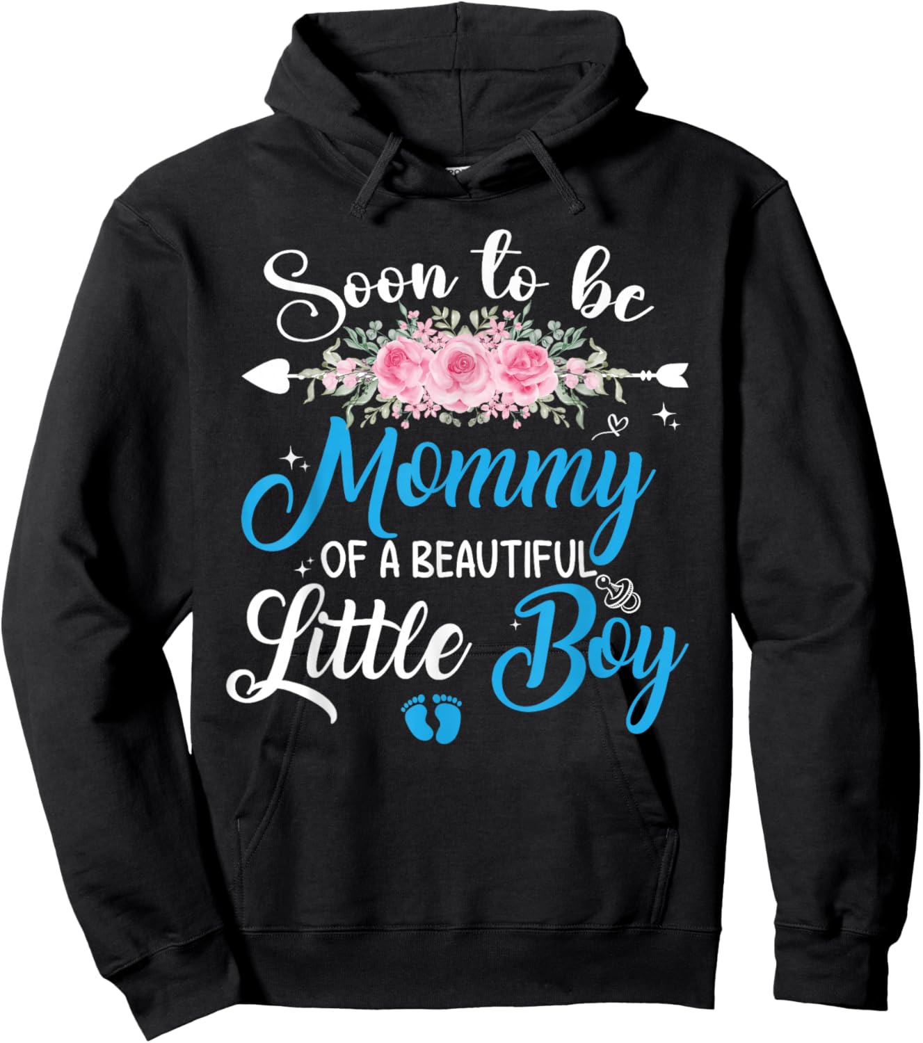 Soon To Be A Mommy Of A Beautiful Little Boy Pregnancy Hoodie - Hoodie | Black