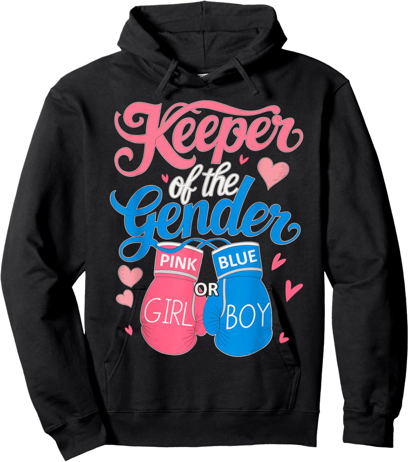 Keeper of Gender Boxing Gender Reveal Family Party Hoodie - Hoodie | Black
