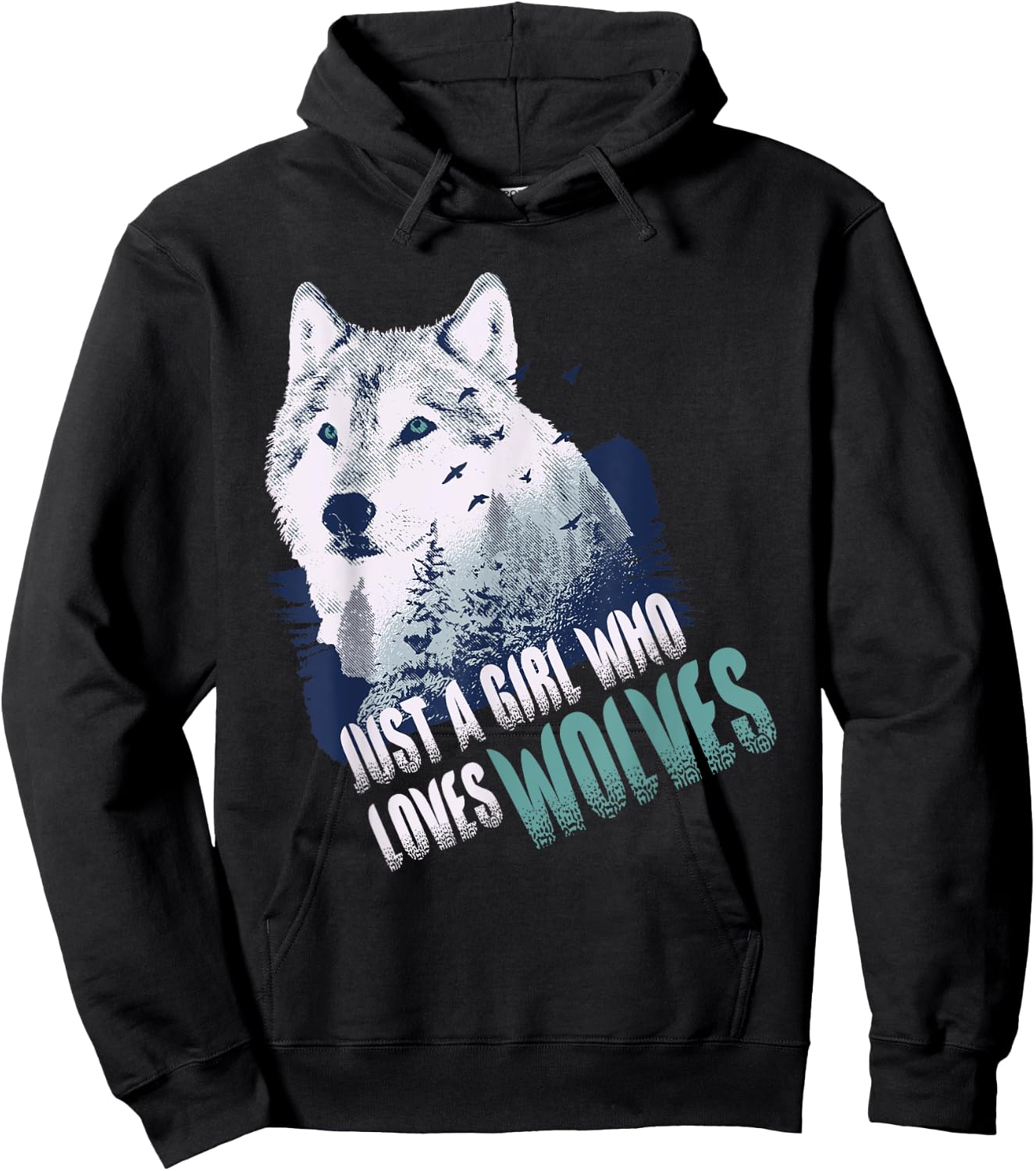 Just A Girl Who Loves Wolves | Cute Wolf Lover Gift Hoodie - Hoodie | Black