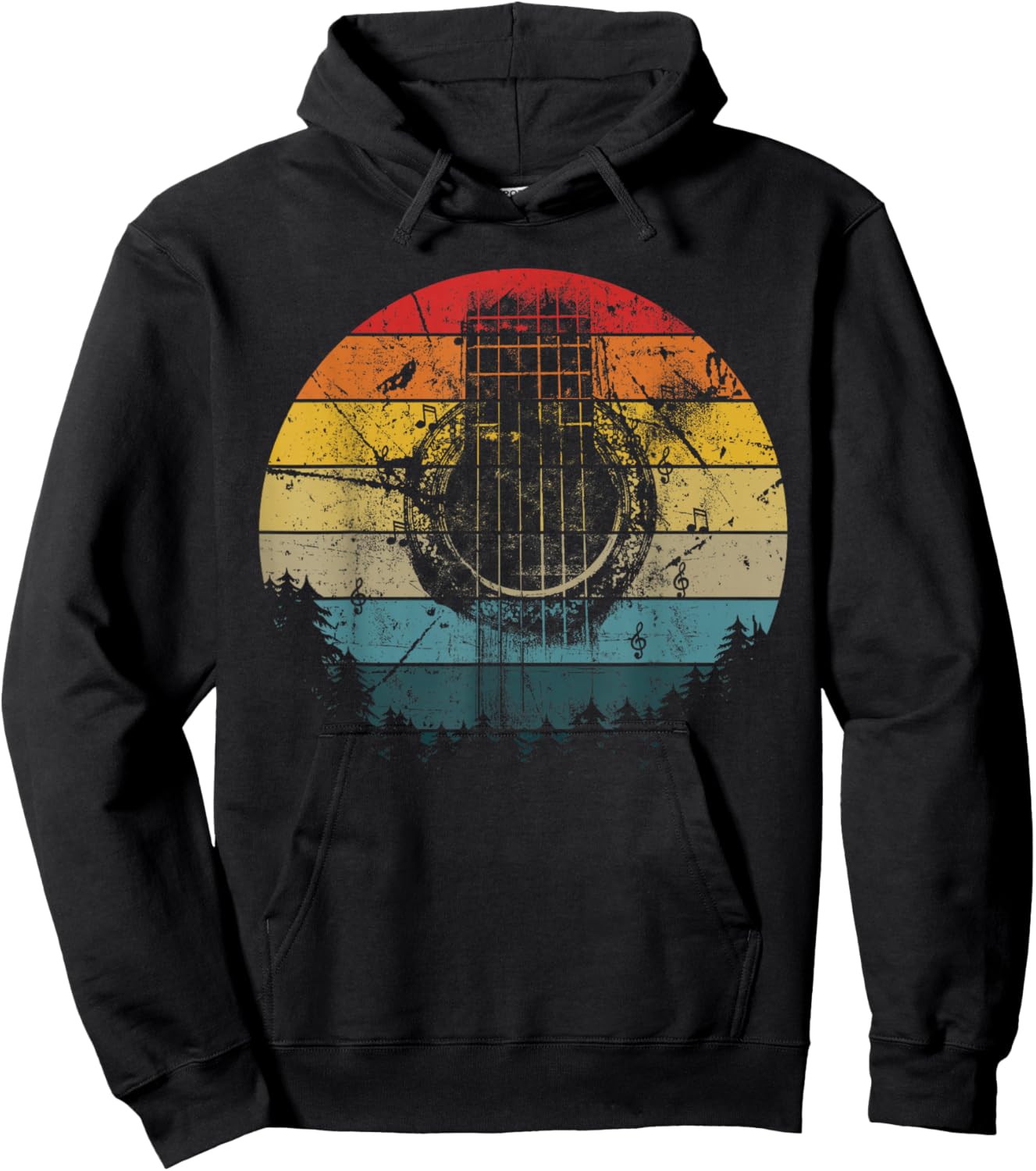 Guitar Rock n Roll Bass Instrument Vintage Metal Hoodie - Hoodie | Black