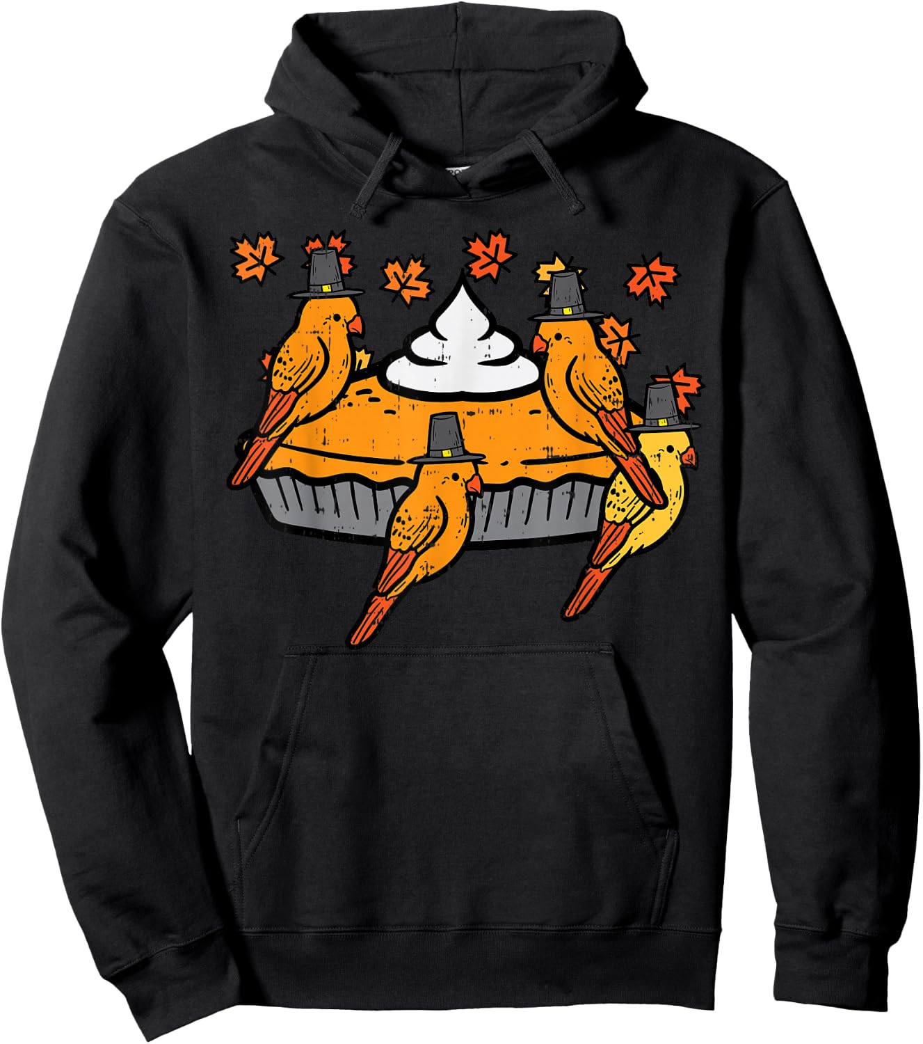 Thanksgiving Birds Pumpkin Pie Cute Fall Men Women Kids Hoodie - Hoodie | Black