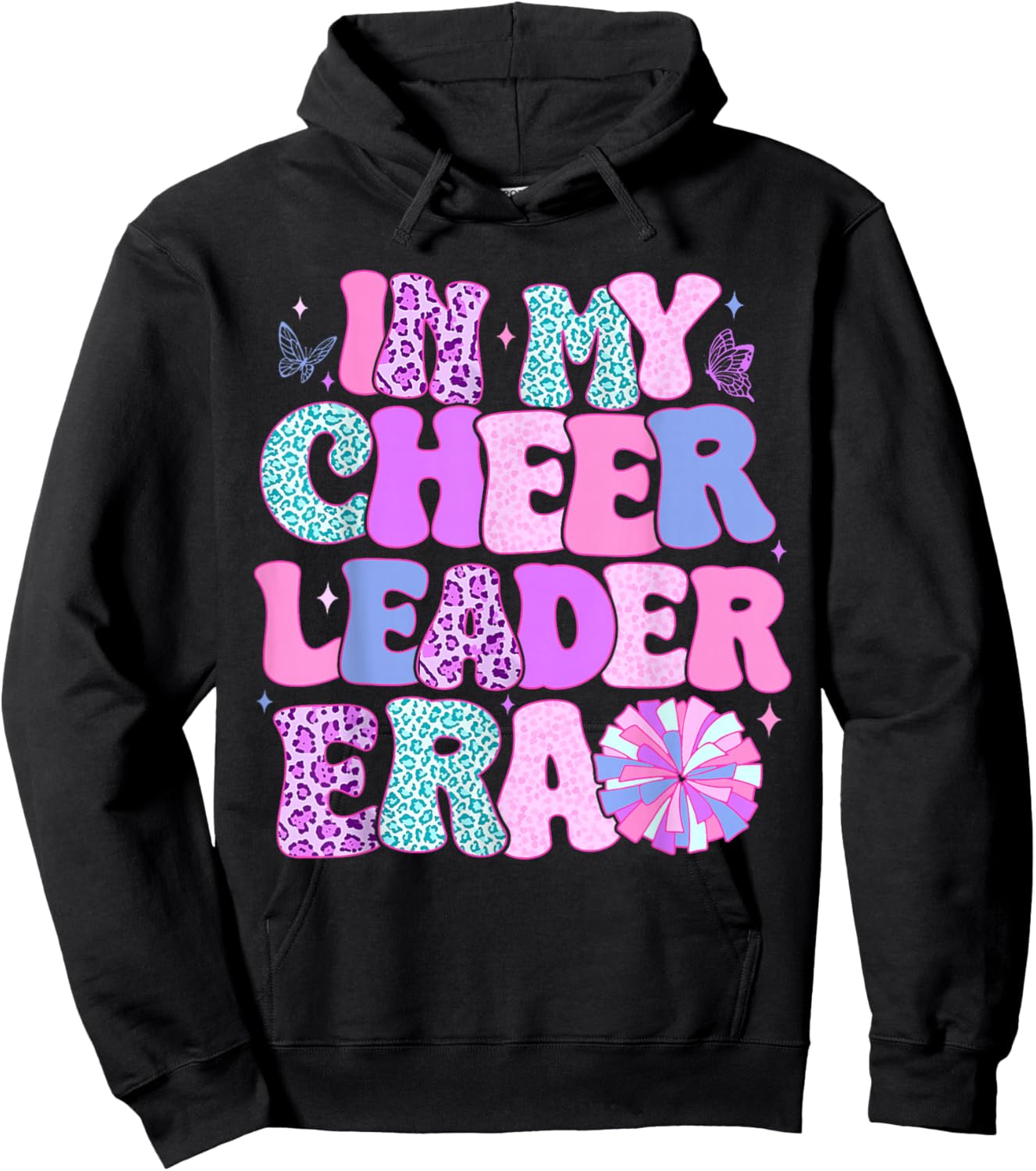 In My Cheer Leader Era Youth Cheerleader Cheerleading Hoodie - Hoodie | Black