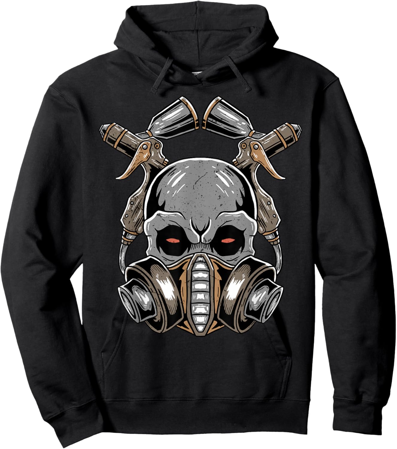 Auto Body Car Vehicle Sprayer Skull Automotive Painter Hoodie - Hoodie | Black