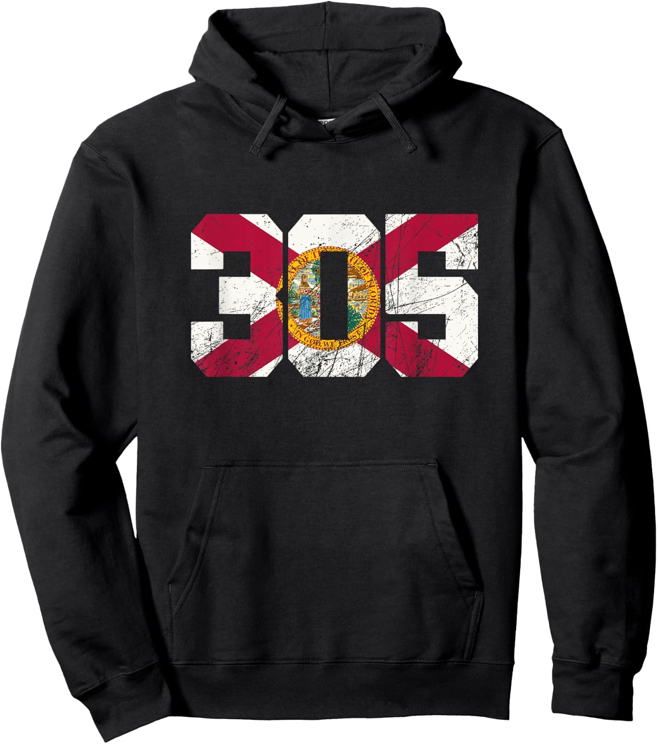 305 Area Code, Flag of Florida State, Miami-Dade County Hoodie - Hoodie | Black