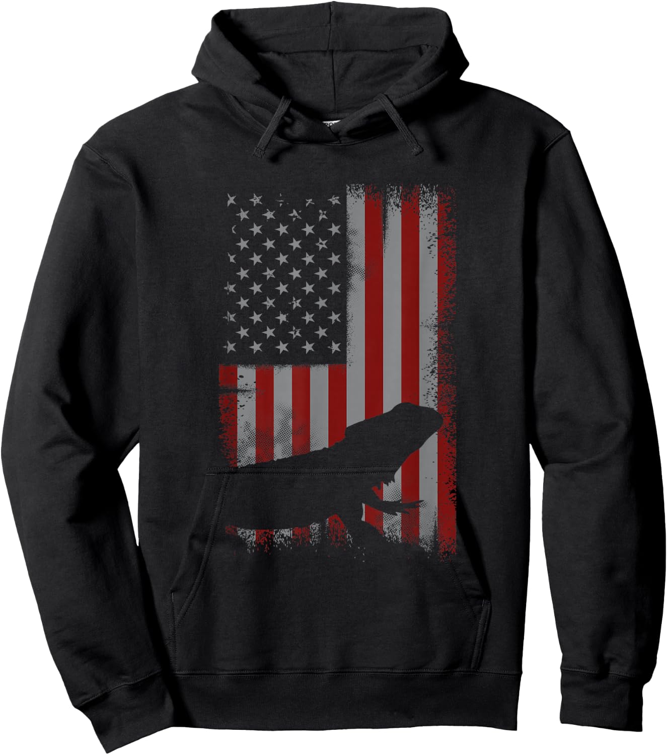 Retro American Flag Bearded Dragon Dad Lizard Lover Gift Hoodie - Hoodie | Black
