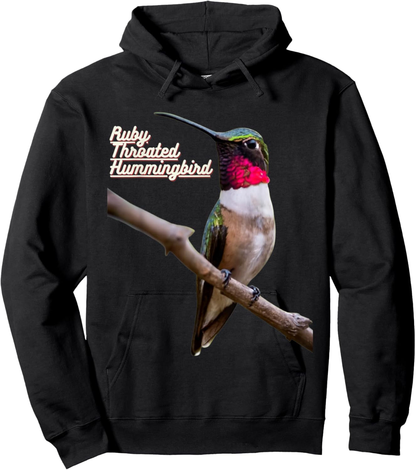 Ruby Throated Hummingbird Hoodie - Hoodie | Black