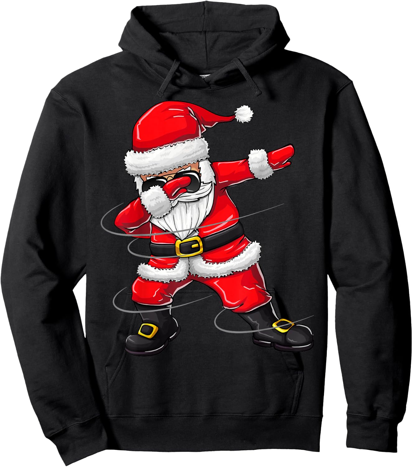 Christmas for Kids Dabbing Santa Boy Girl Xmas Gift Hoodie - Hoodie | Black