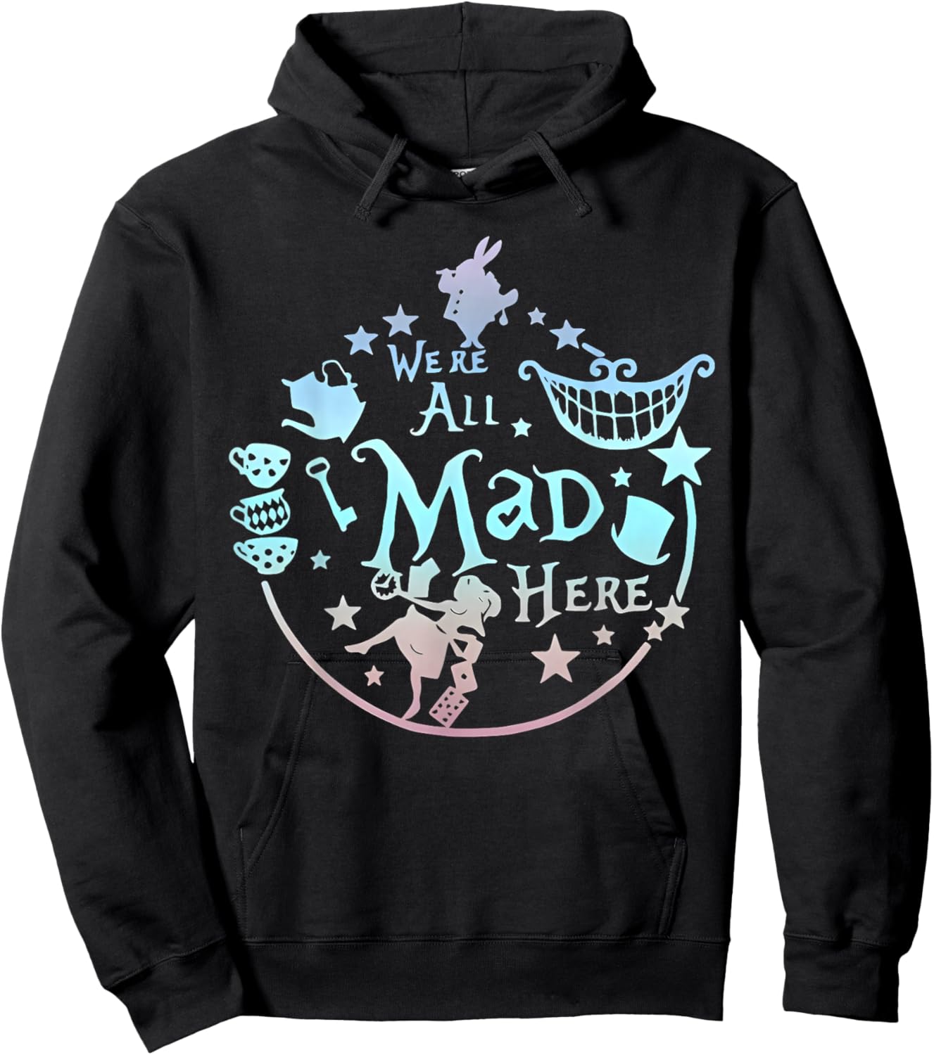 We're All Mad Here Vintage Adventures Vacation Funny Holiday Hoodie - Hoodie | Black