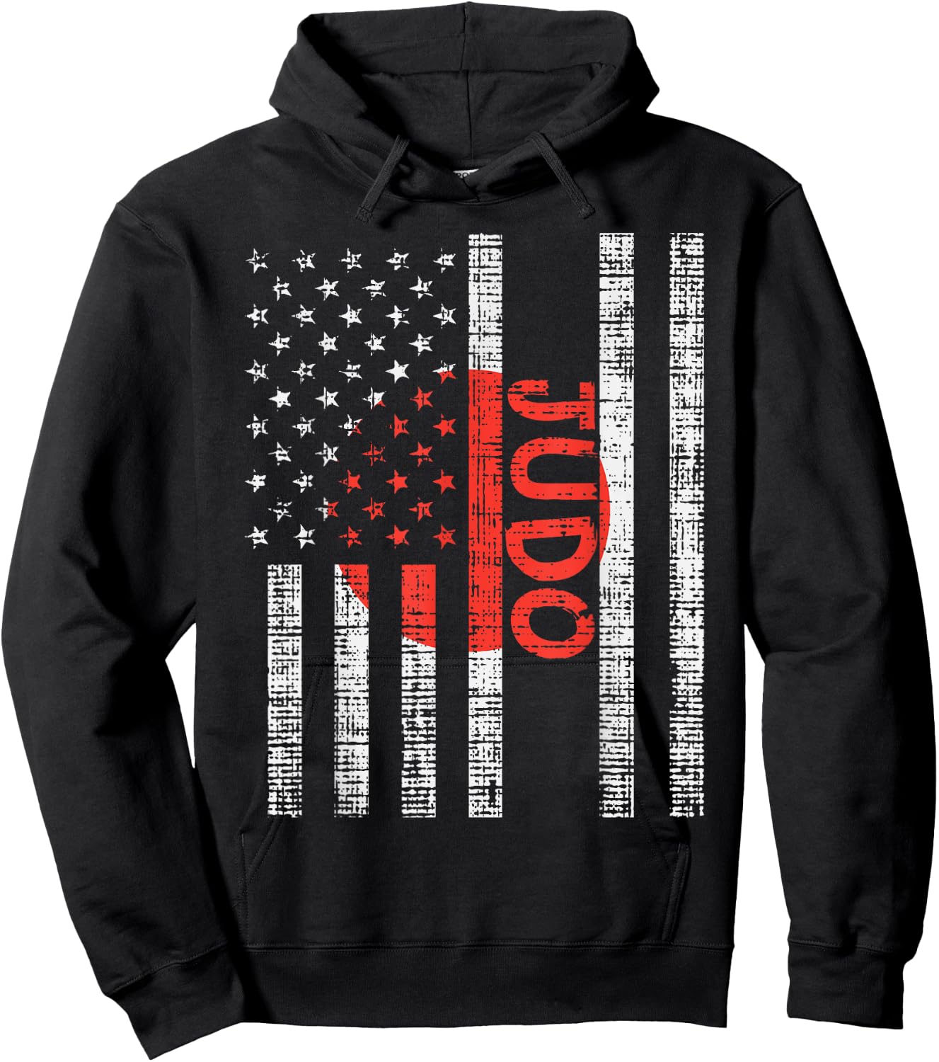 US Japan Flag Judo Vintage Patriotic Martial Art Judoka Gift Kids Men Hoodie - Hoodie | Black