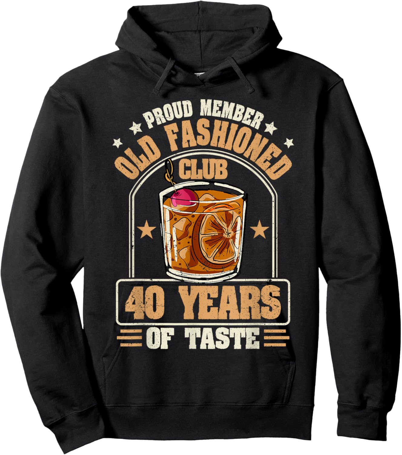 40 Years Old Fashioned Whiskey Cocktail 40th Birthday Hoodie - Hoodie | Black