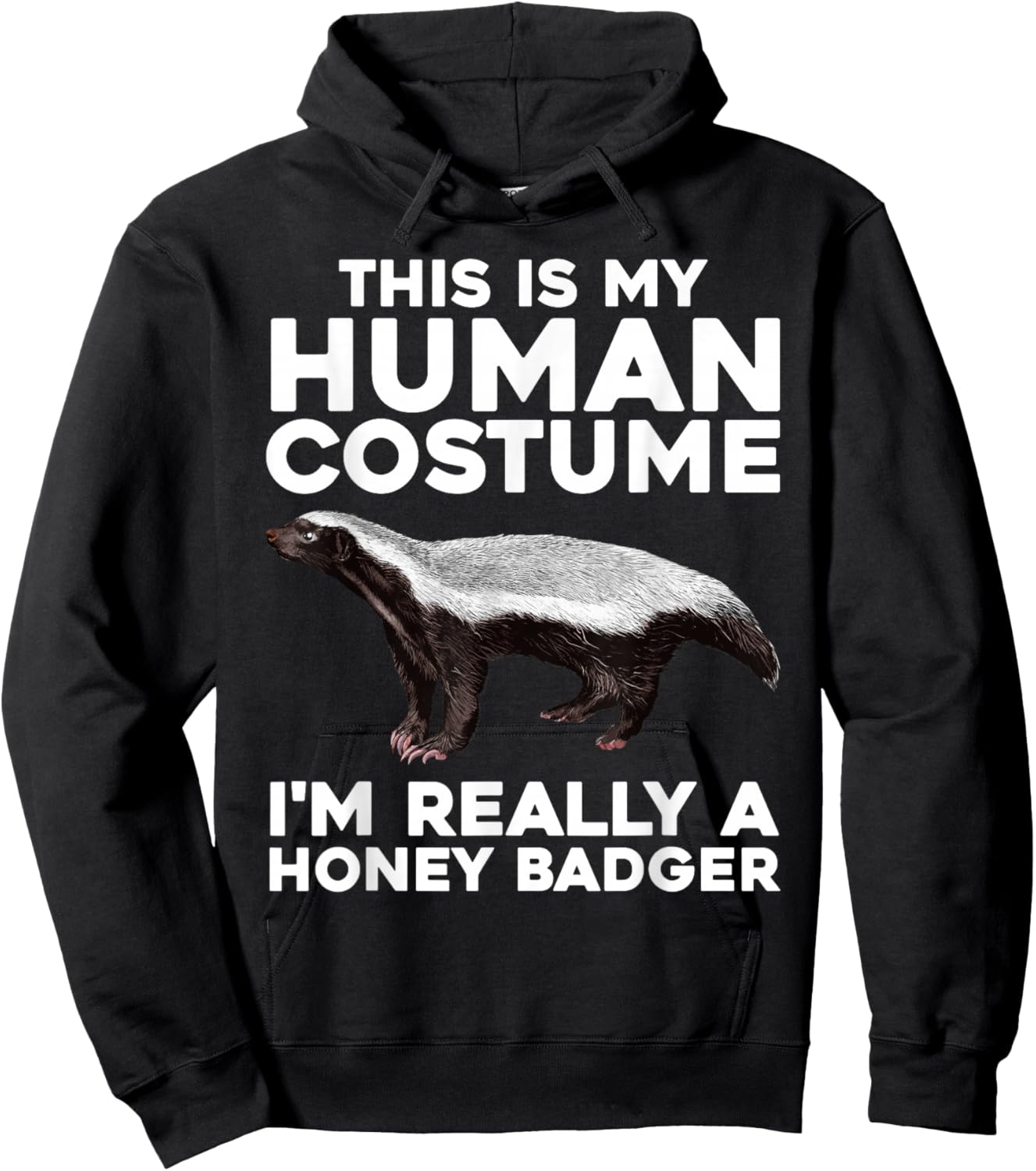 Cute Honey Badger Design Men Women Kids Honey Badger Lover Hoodie - Hoodie | Black
