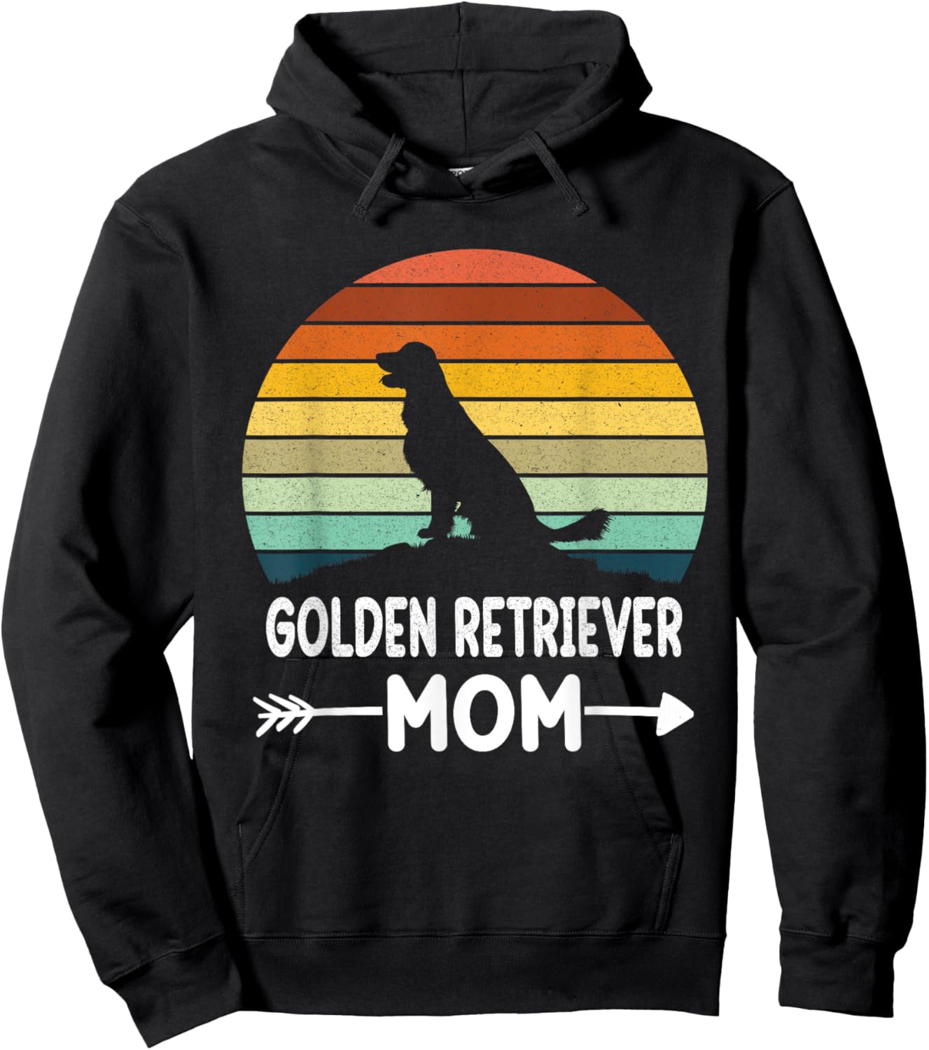 Retro Golden Retriever Mom Gifts Golden Retriever Daddy Dog Women Girls Kids Hoodie - Hoodie | Black