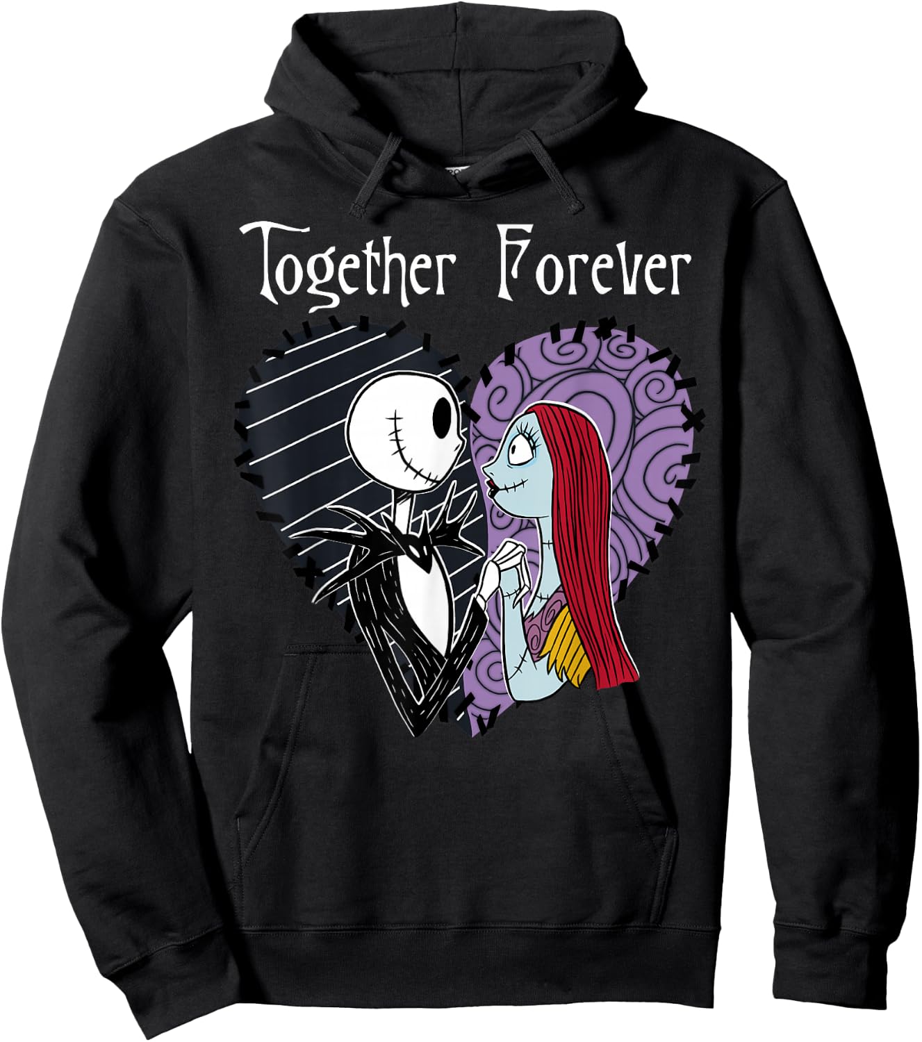 Disney The Nightmare Before Christmas Jack & Sally Together Hoodie - Hoodie | Black