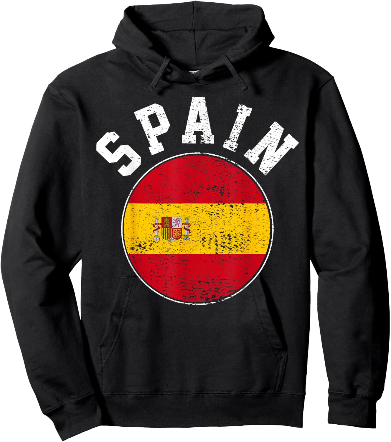 Spain Flag Vintage Hoodie - Hoodie | Black