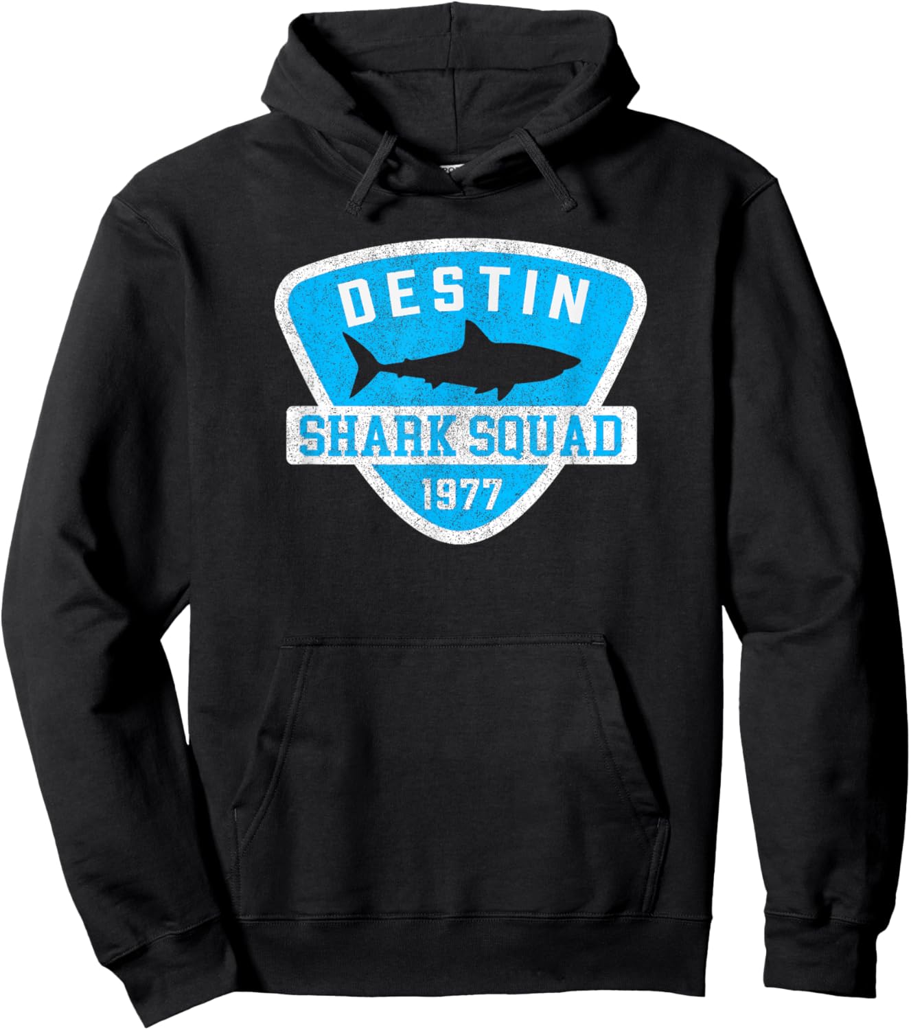 Destin Florida Shark Souvenir Boys Vintage Beach Kids Retro Hoodie - Hoodie | Black