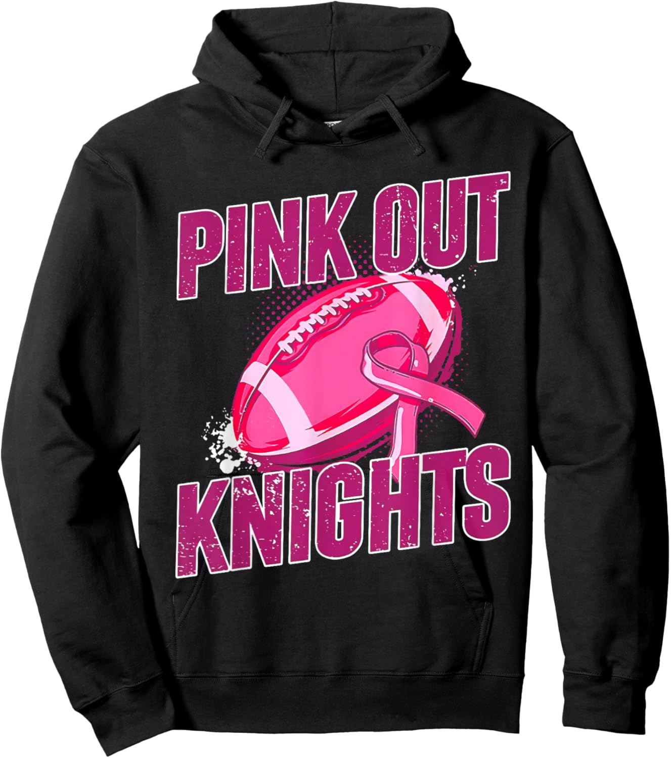 Knights Pink Out Football Tackle Breast Cancer Hoodie - Hoodie | Black