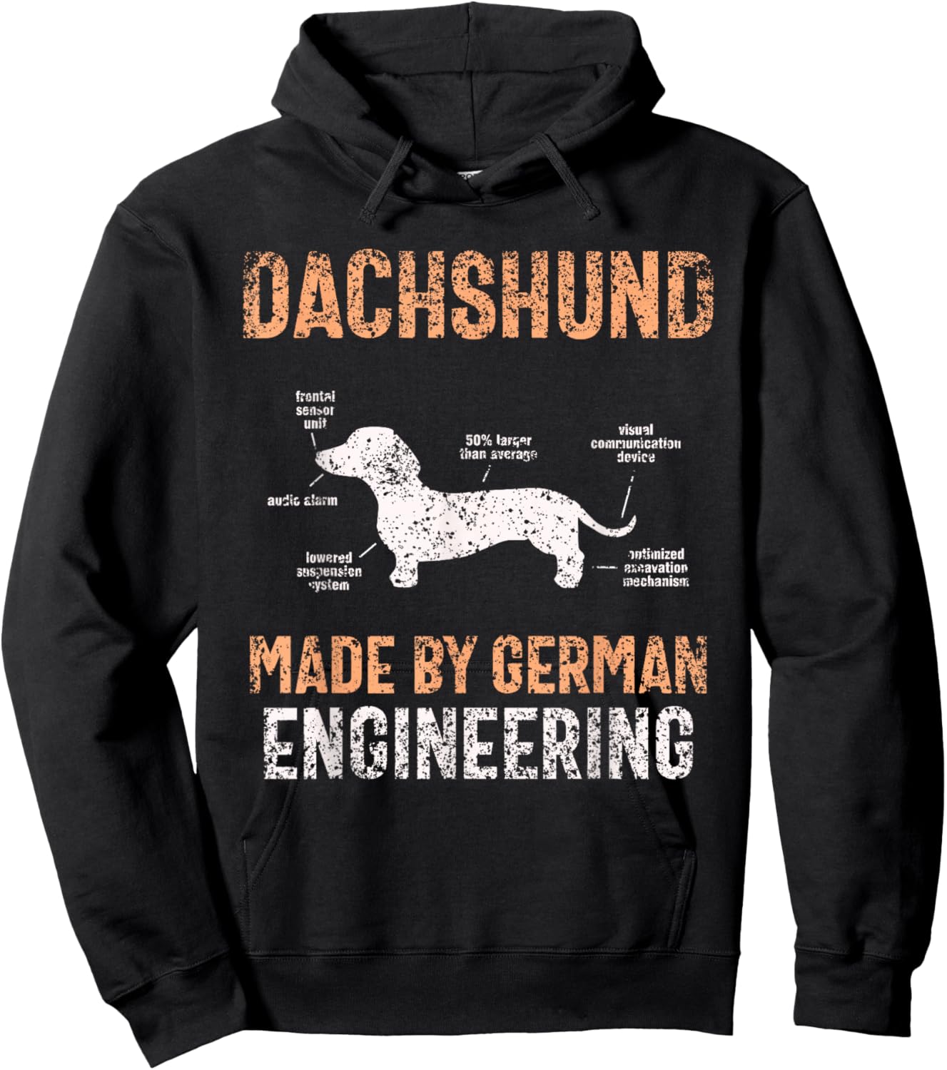 Dachshund German Engineering Art Master Puppy Dachshund Hoodie - Hoodie | Black