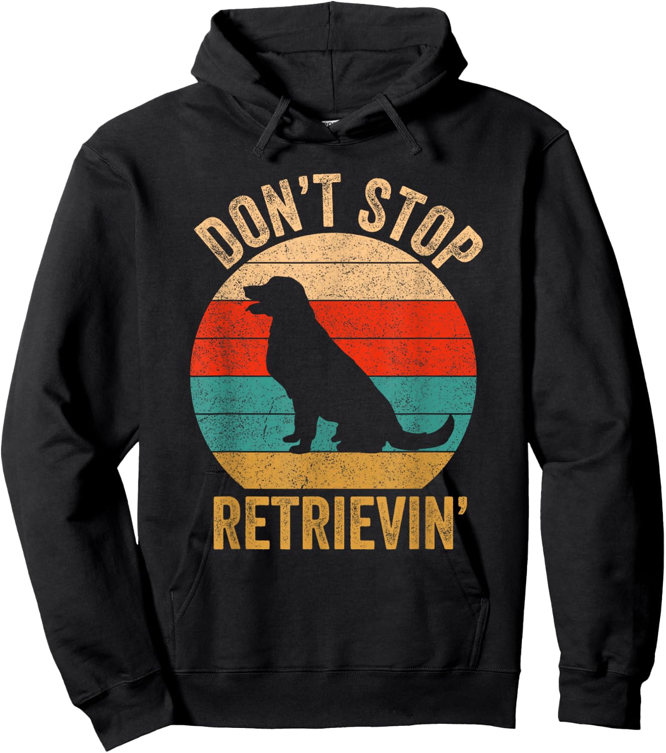 Don't Stop Retrieving - Vintage Golden Retriever Hoodie - Hoodie | Black