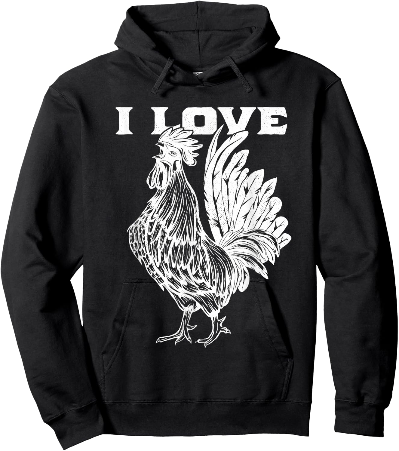 Funny I Love Cock Rooster Lover I Love Roosters Hoodie - Hoodie | Black