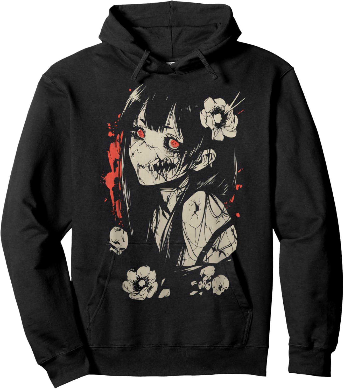 Horror Anime Manga | Japan Japanese Creepy Kawaii Goth Hoodie - Hoodie | Black