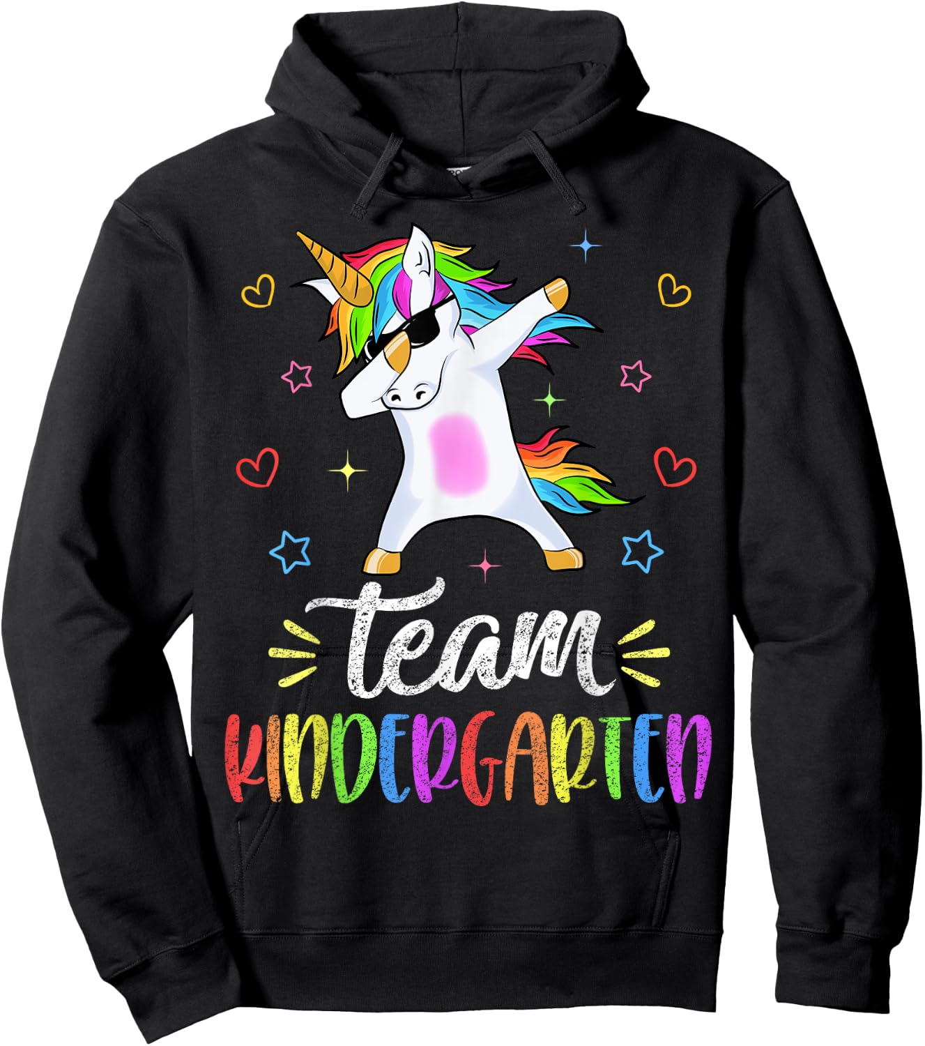 Team Kindergarten Unicorn Dab Teacher Back To School Gift Hoodie - Hoodie | Black