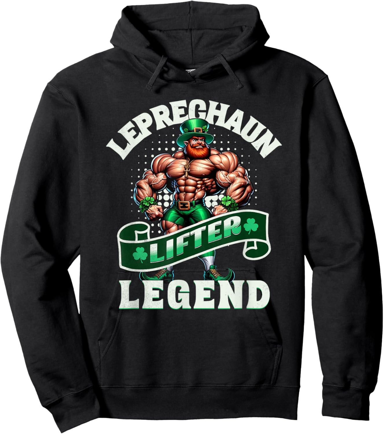 Leprechaun Lifter Legend Muscle Funny Irish Workout Gym Hoodie - Hoodie | Black