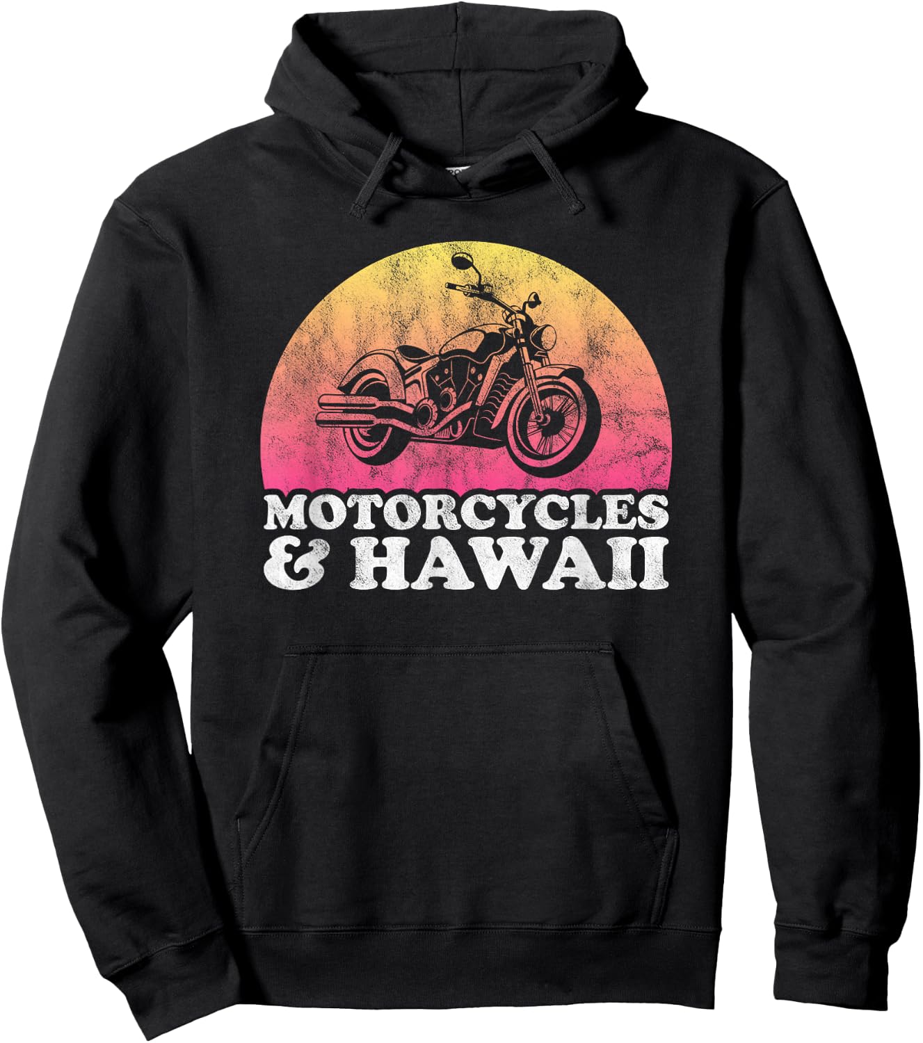 Motorcycle and Hawaii Motorcycles Hoodie - Hoodie | Black