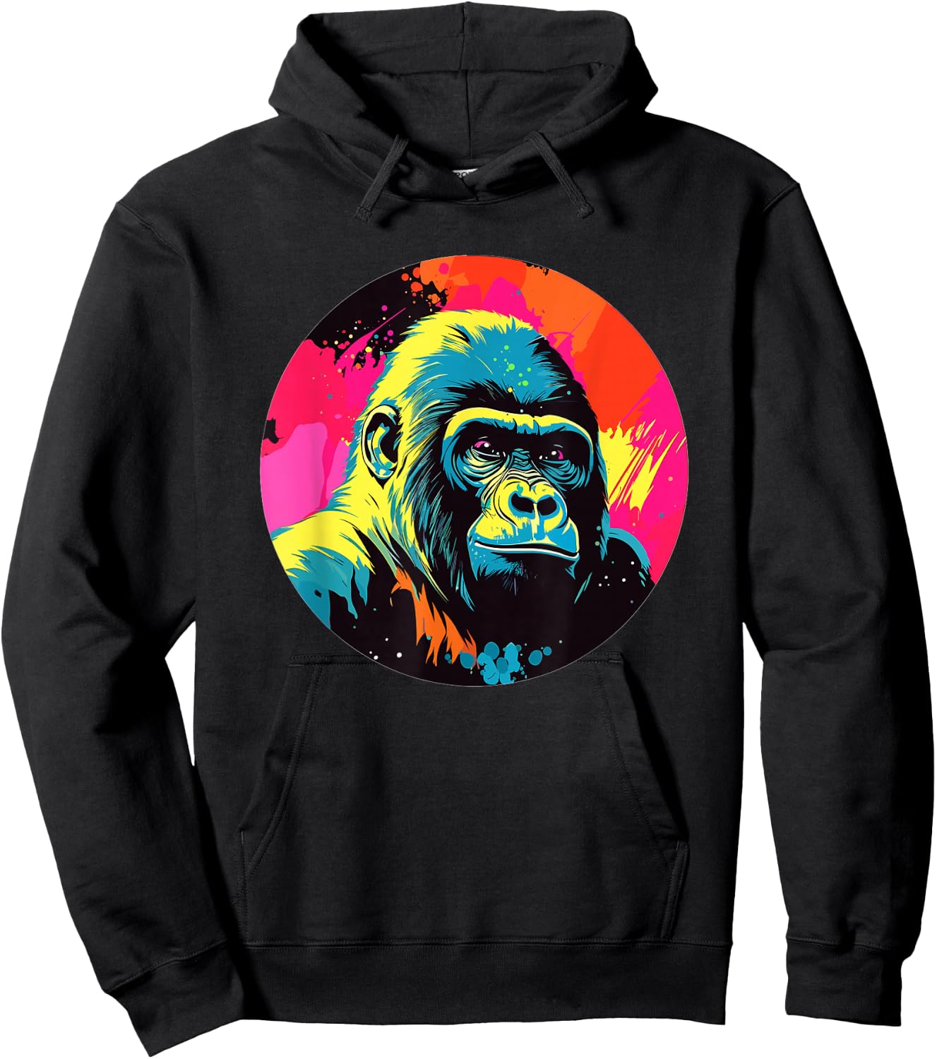 Colorful Gorilla Pop Art Vibrant I Gorilla Hoodie - Hoodie | Black