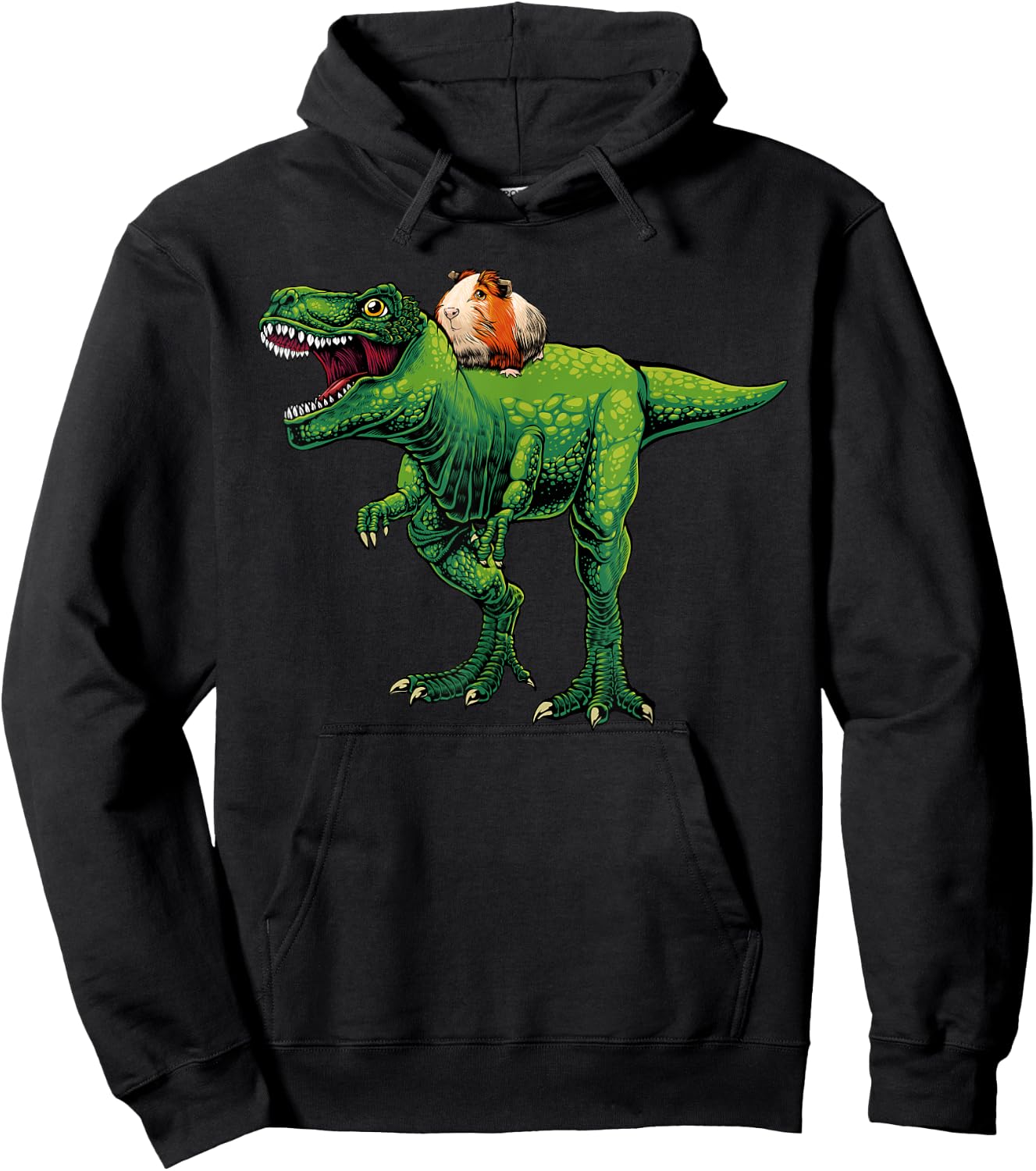 Cool Guinea Pig Women Kids T Rex Dinosaur Hamster Hoodie - Hoodie | Black