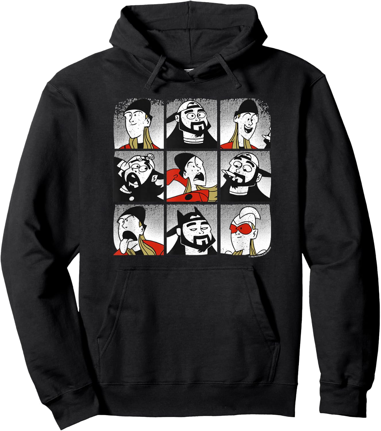Clerks III Jay and Silent Bob Character Profile Box Up Hoodie - Hoodie | Black