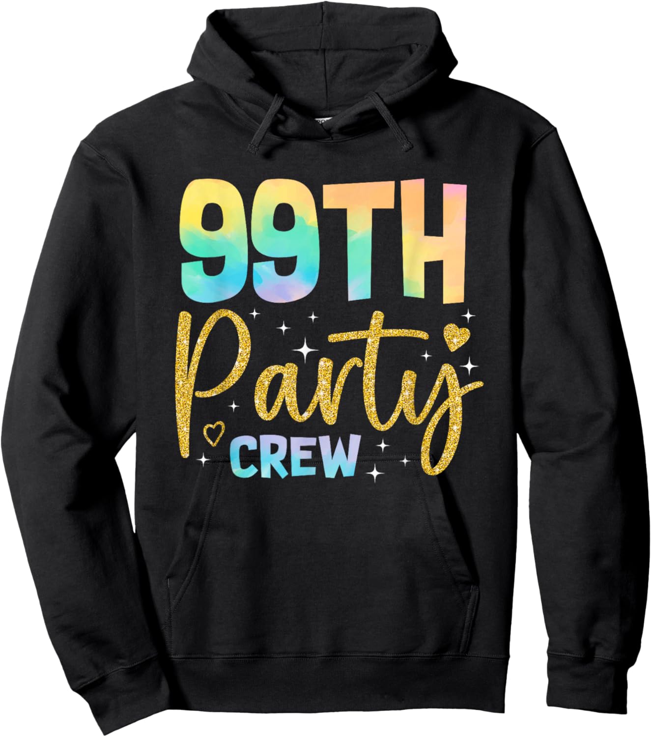 99th Party Crew 99 Years Old Birthday Party Family Matching Hoodie - Hoodie | Black