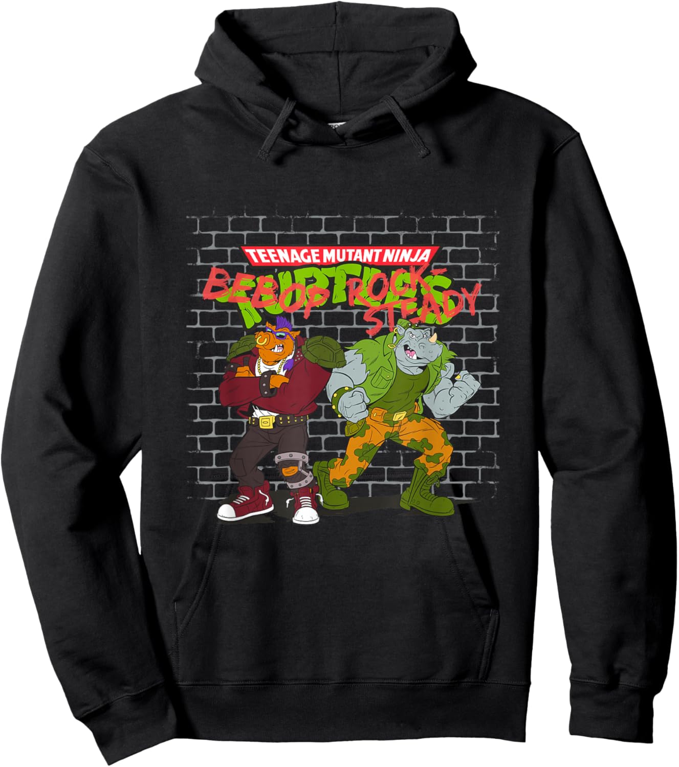 Teenage Mutant Ninja Turtles Bebop & Rocksteady Vintage Shot Hoodie - Hoodie | Black