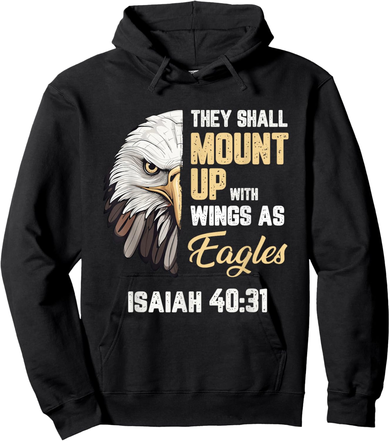 Mount Up Wings As Eagles Isaiah 40:31 Christian Bible Verse Hoodie - Hoodie | Black