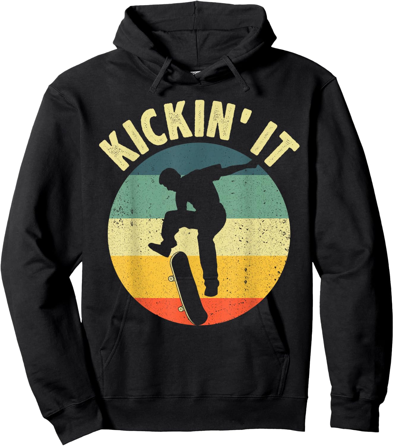 Vintage Skateboard Design For Boys Girls Kids Skateboarding Hoodie - Hoodie | Black