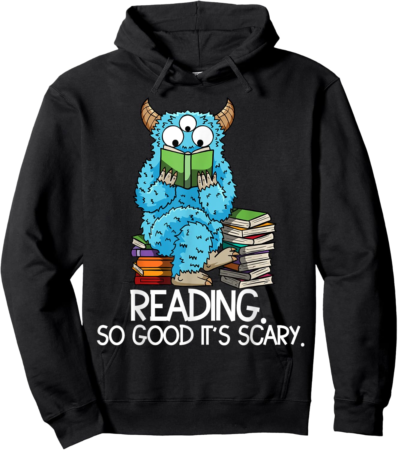Reading Funny Monster Quote Meme Bookworm Book Reader Hoodie - Hoodie | Black