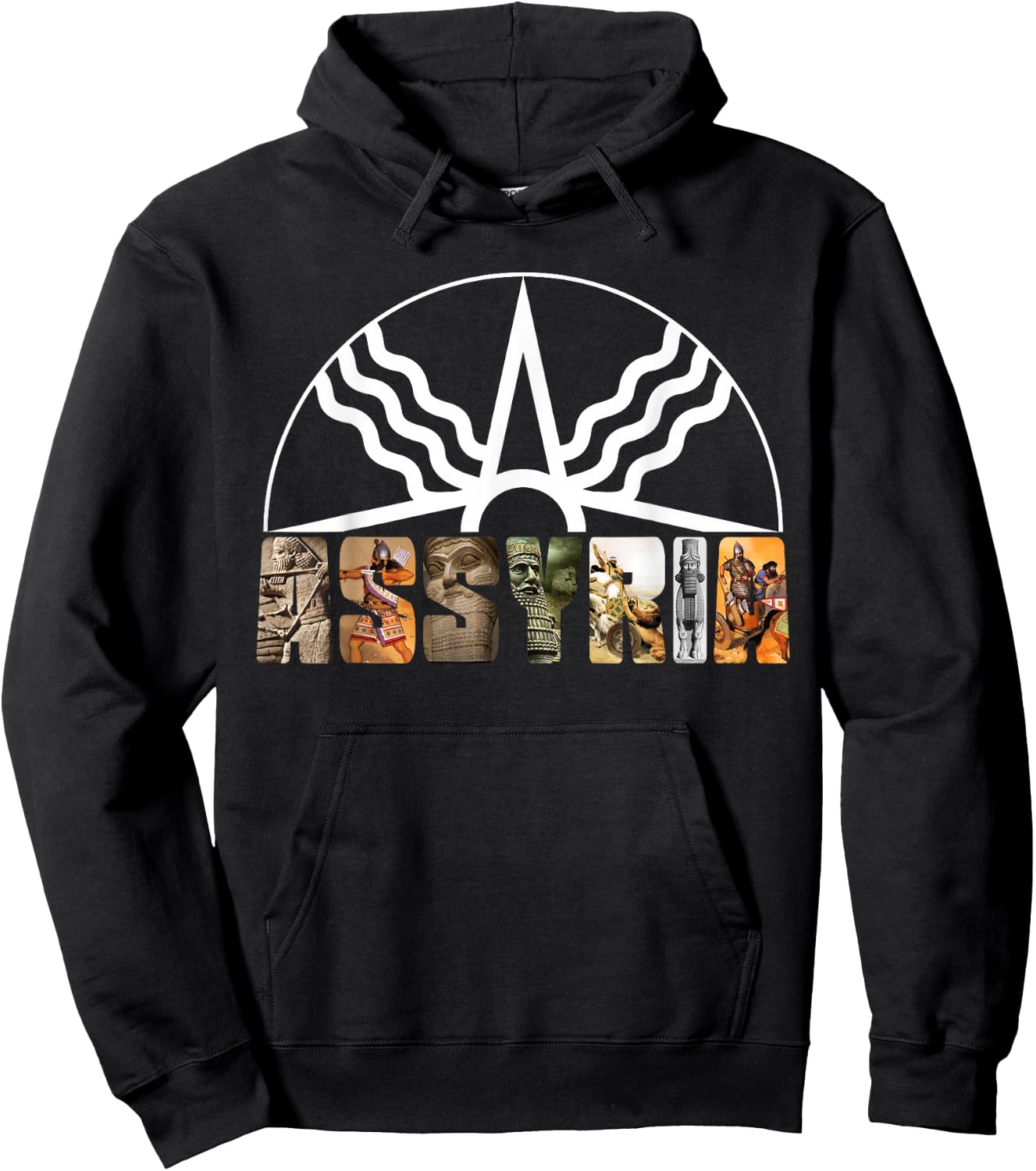 Assyria Country Assyrian Flag Assyrian Winged Bull Lamassu Hoodie - Hoodie | Black