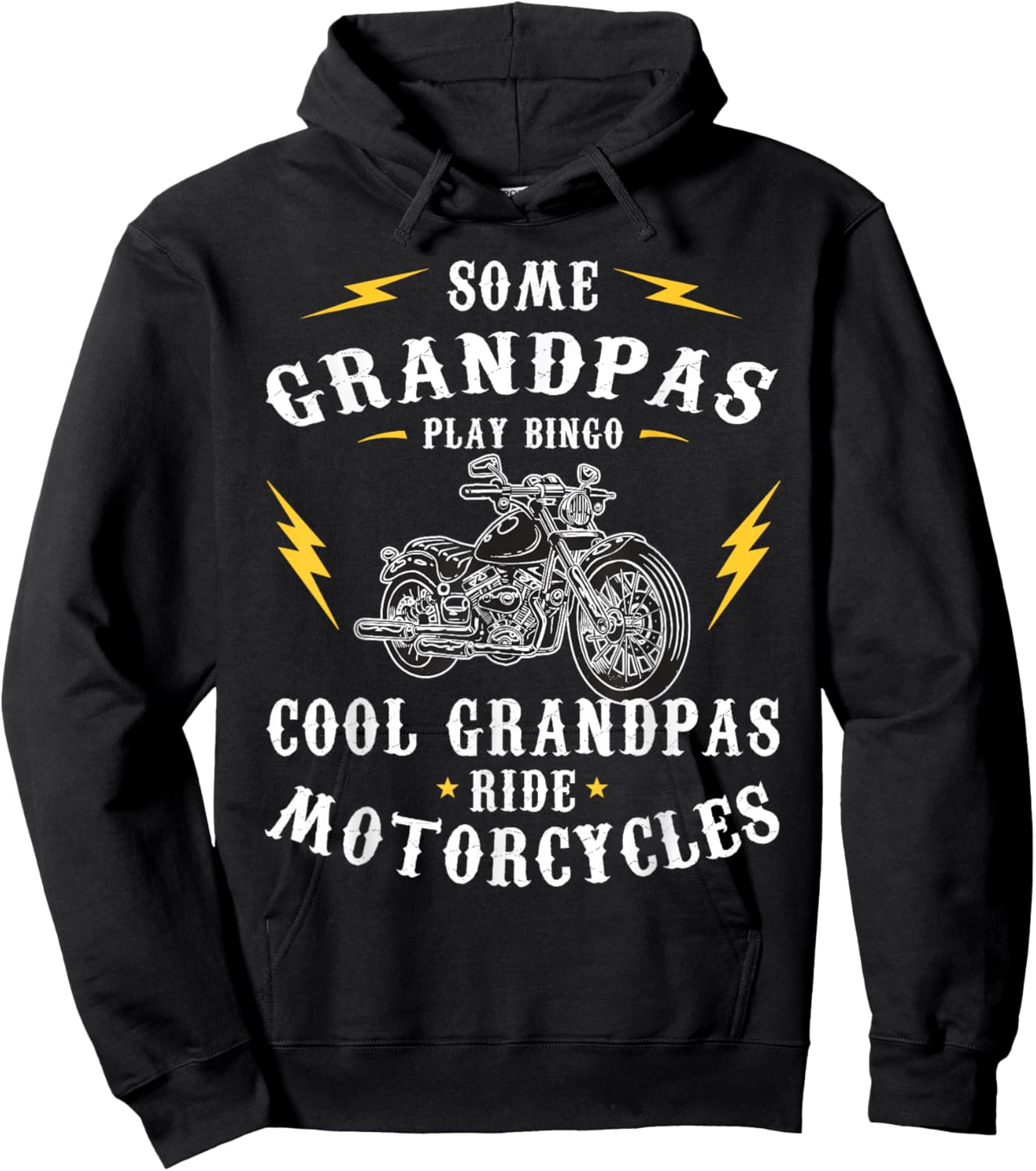 Some grandpas play bingo, cool grandpas ride motorcycles Hoodie - Hoodie | Black