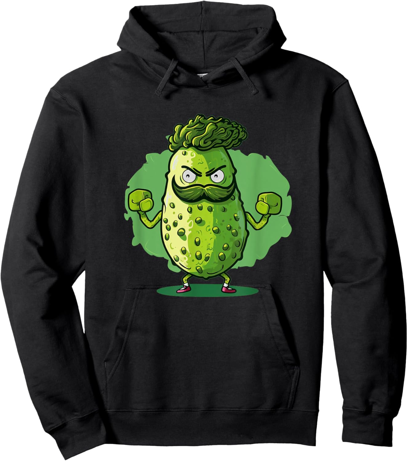Funny looking pickle outfit with muscle for gym fans Hoodie - Hoodie | Black
