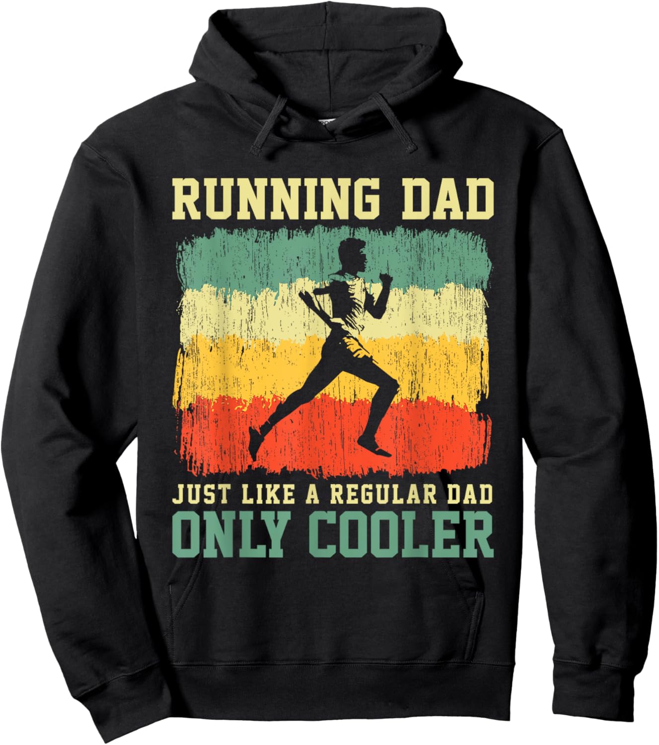 Retro Running Dad Funny Runner Marathon Athlete Humor Outfit Hoodie - Hoodie | Black