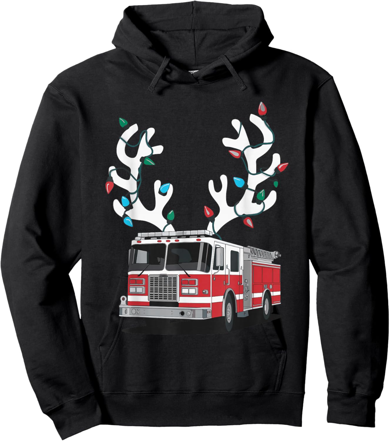 Firetruck Christmas Hoodie - Hoodie | Black