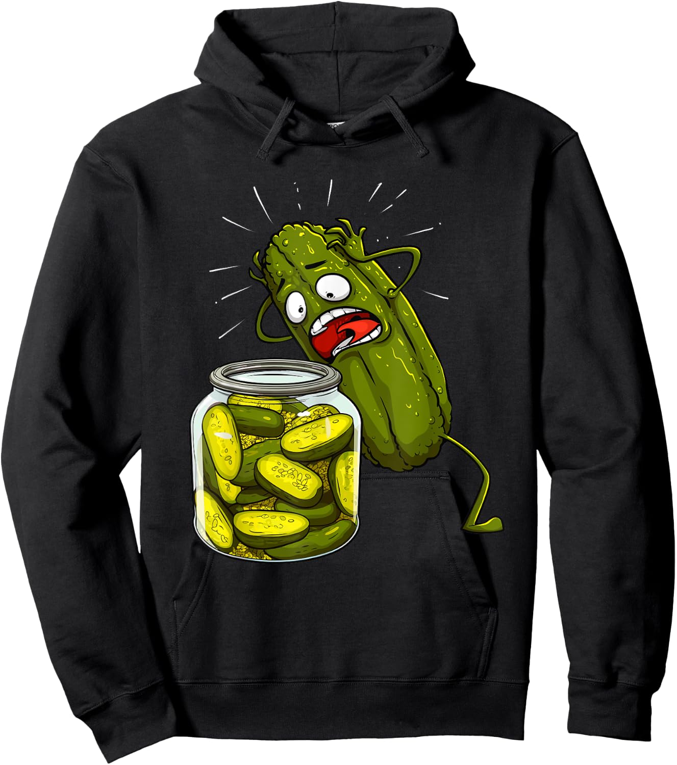 Best Pickle Art Women Kids Jarr Dill Pickle Novelty Hoodie - Hoodie | Black