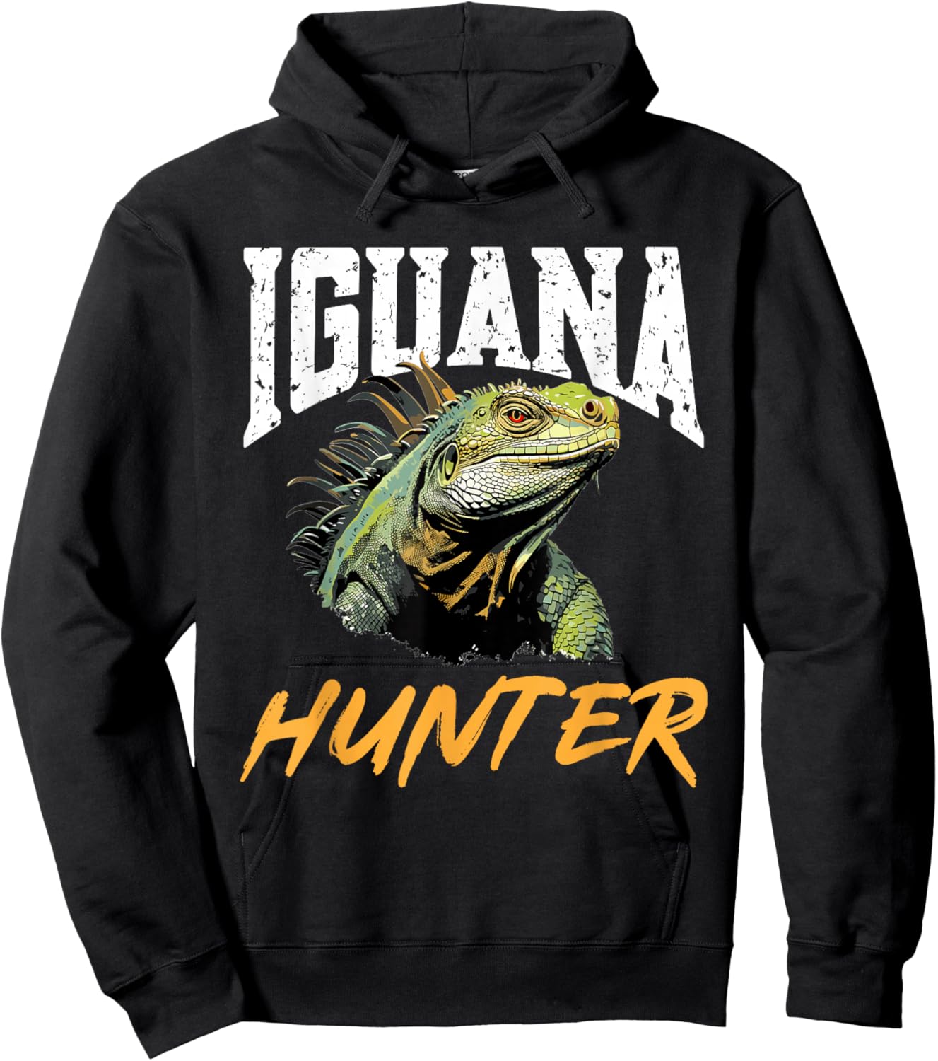 Iguana Reptile Lover Herpetology - Iguana Hunter Hoodie - Hoodie | Black