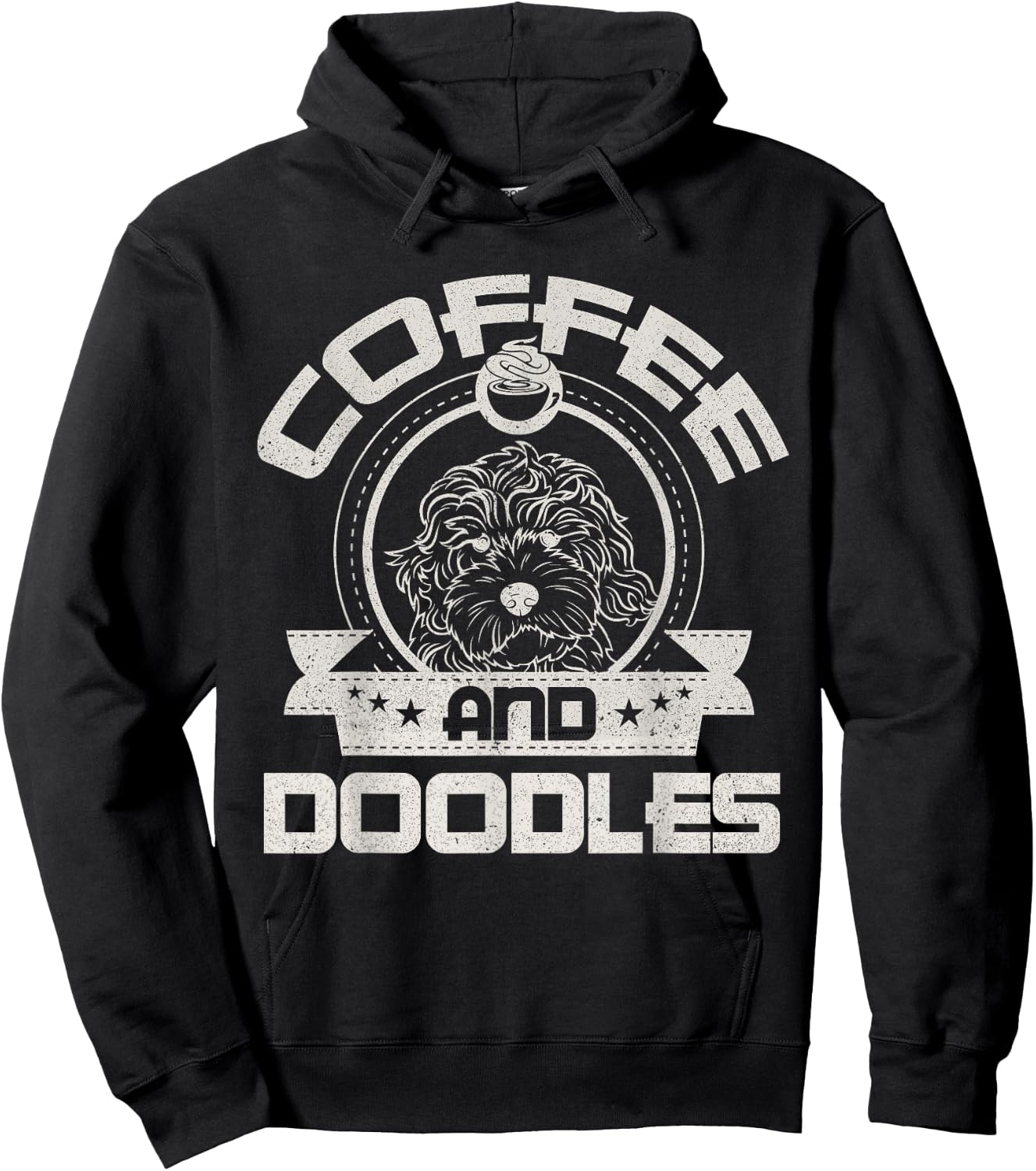 Coffee And Doodles Coffee Drinking Dog Owner Lover Hoodie - Hoodie | Black