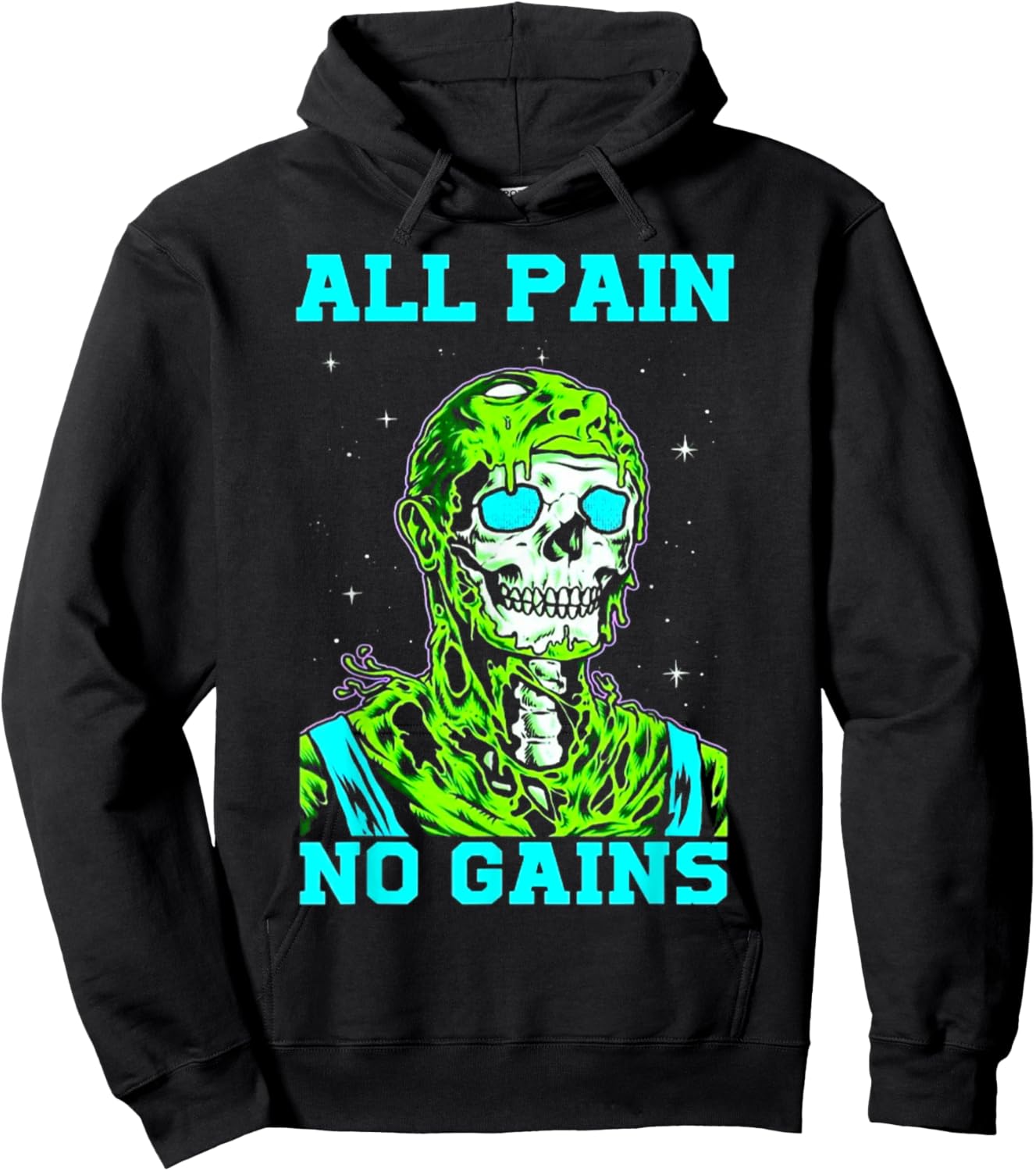 All Pain No Gains Fitness Weightlifting Bodybuilding Gym Hoodie - Hoodie | Black