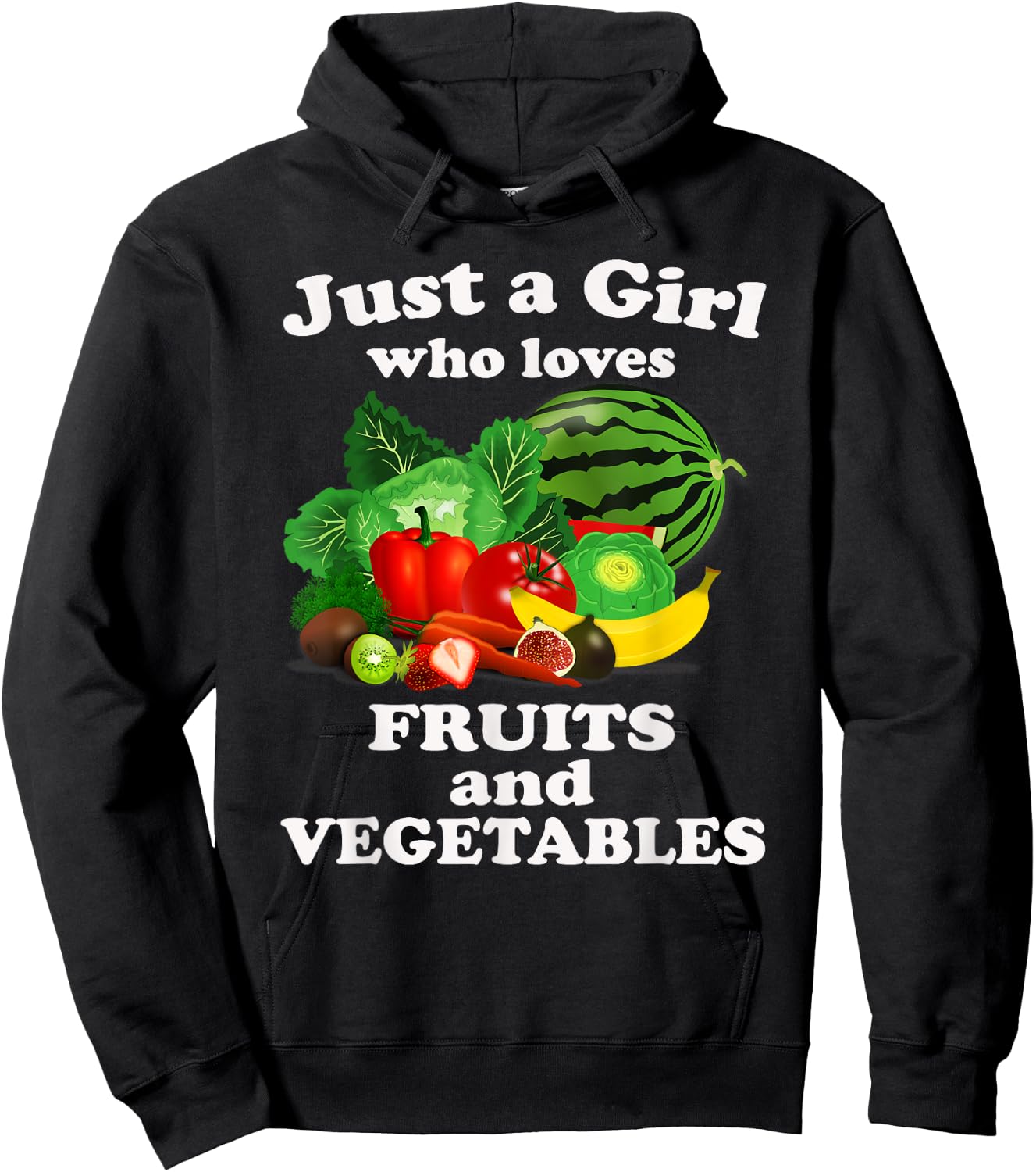 Fruits Vegetables Girls Toddlers Costume & Gardening Veggies Hoodie - Hoodie | Black